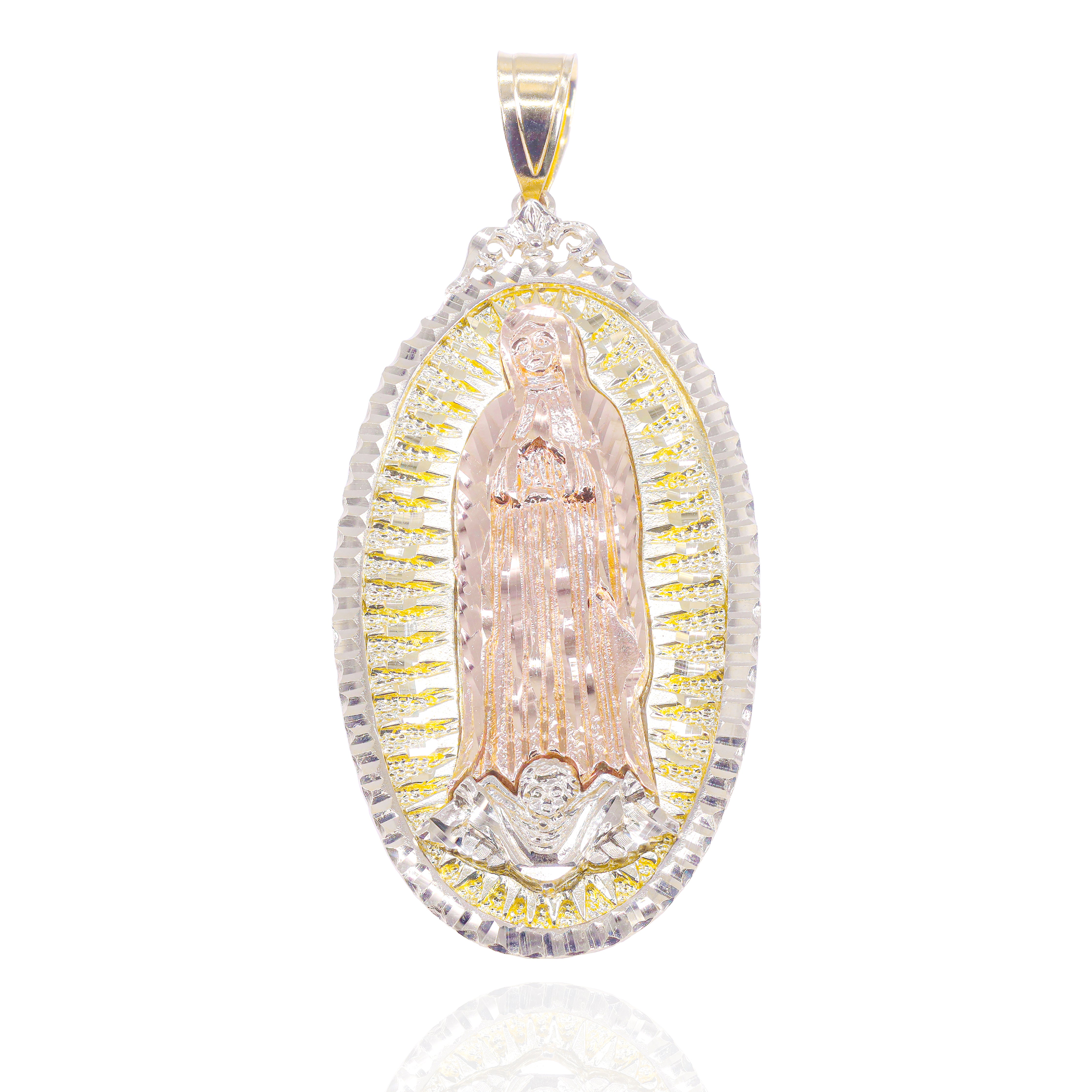 14KT Solid Gold Virgin Mary Pendant