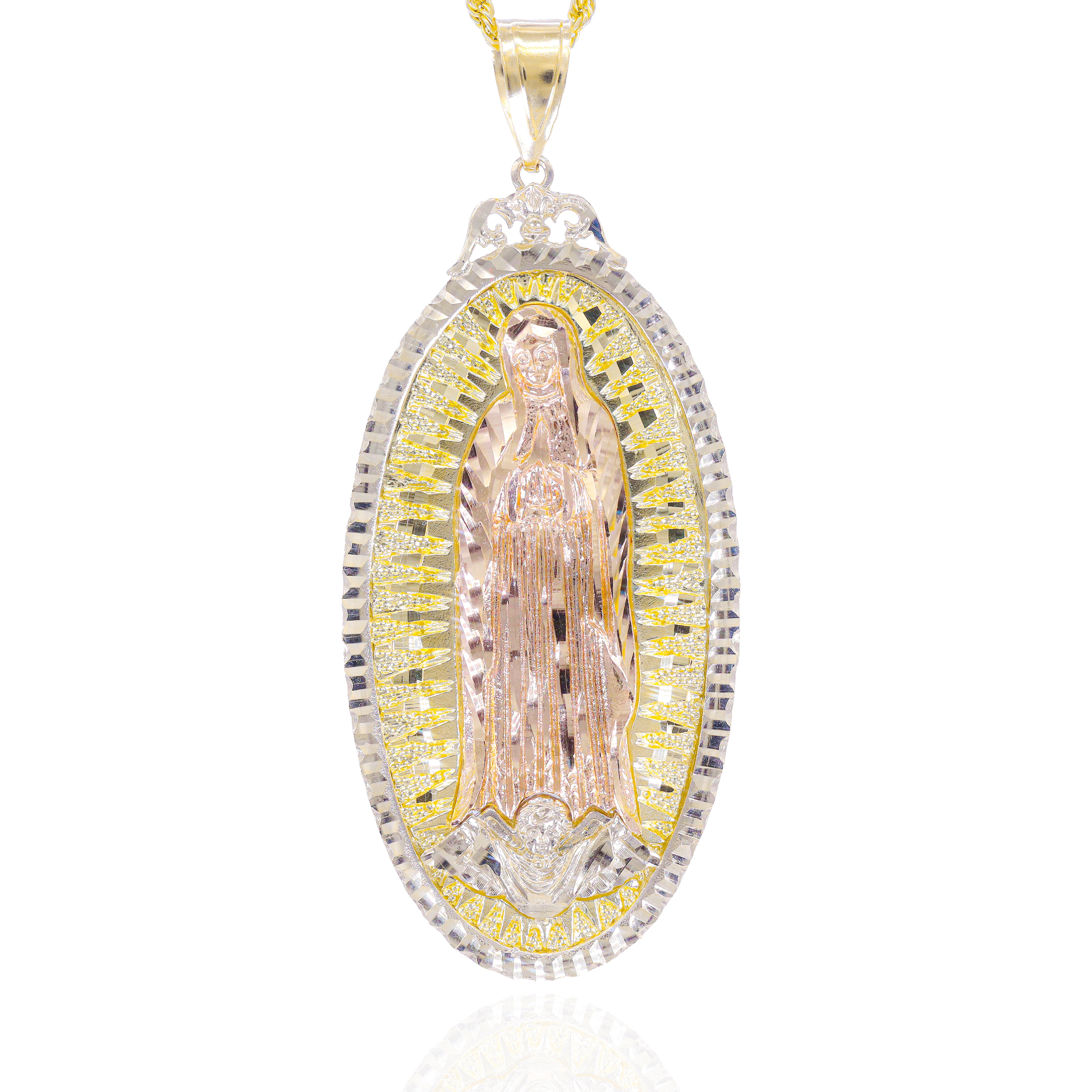14KT Solid Gold Virgin Mary Pendant