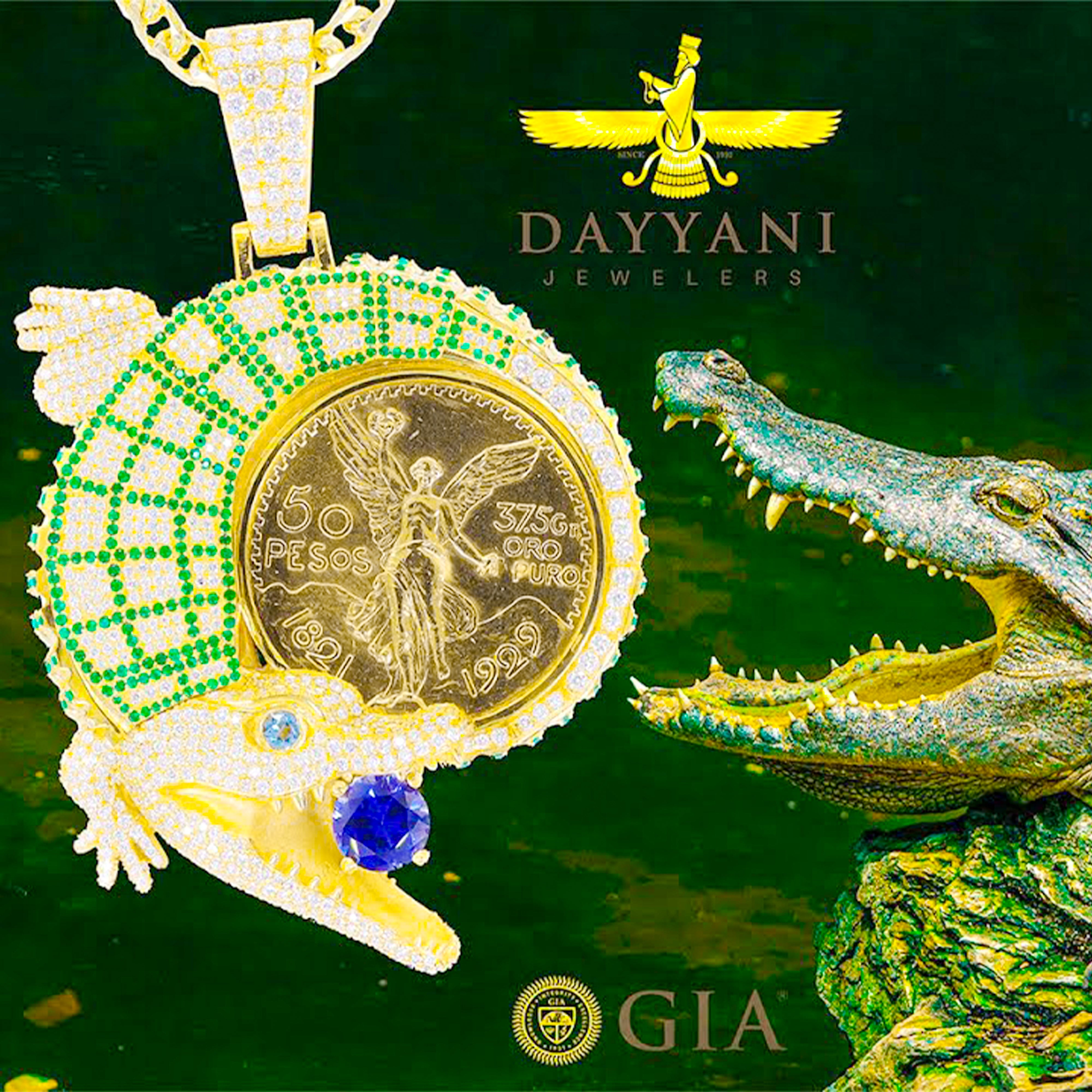 Custom Design Deposit - 3D Alligator/Crocodile Coin Bezel Diamond Pendant