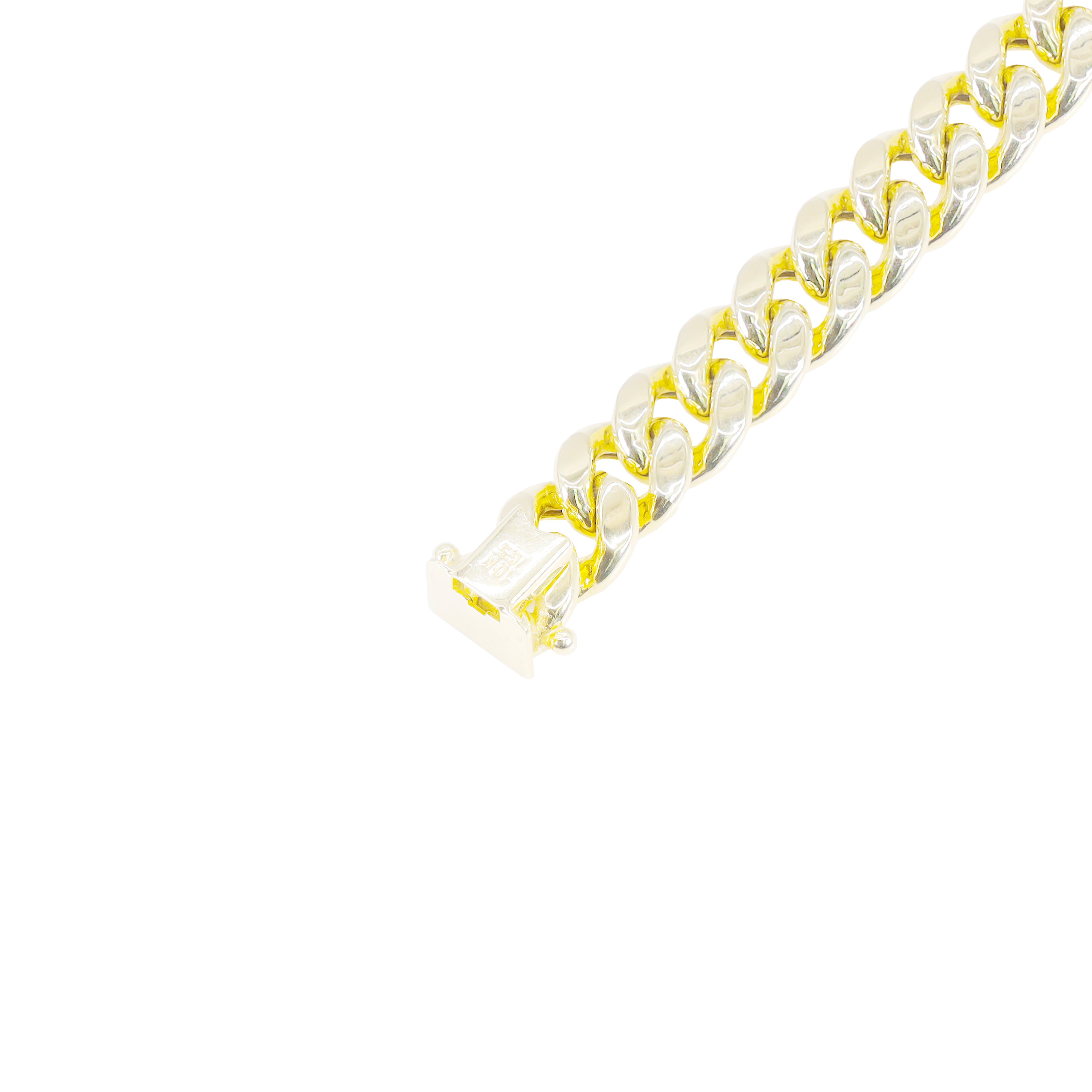 10KT Yellow Gold Semi-Solid Cuban Link Bracelet