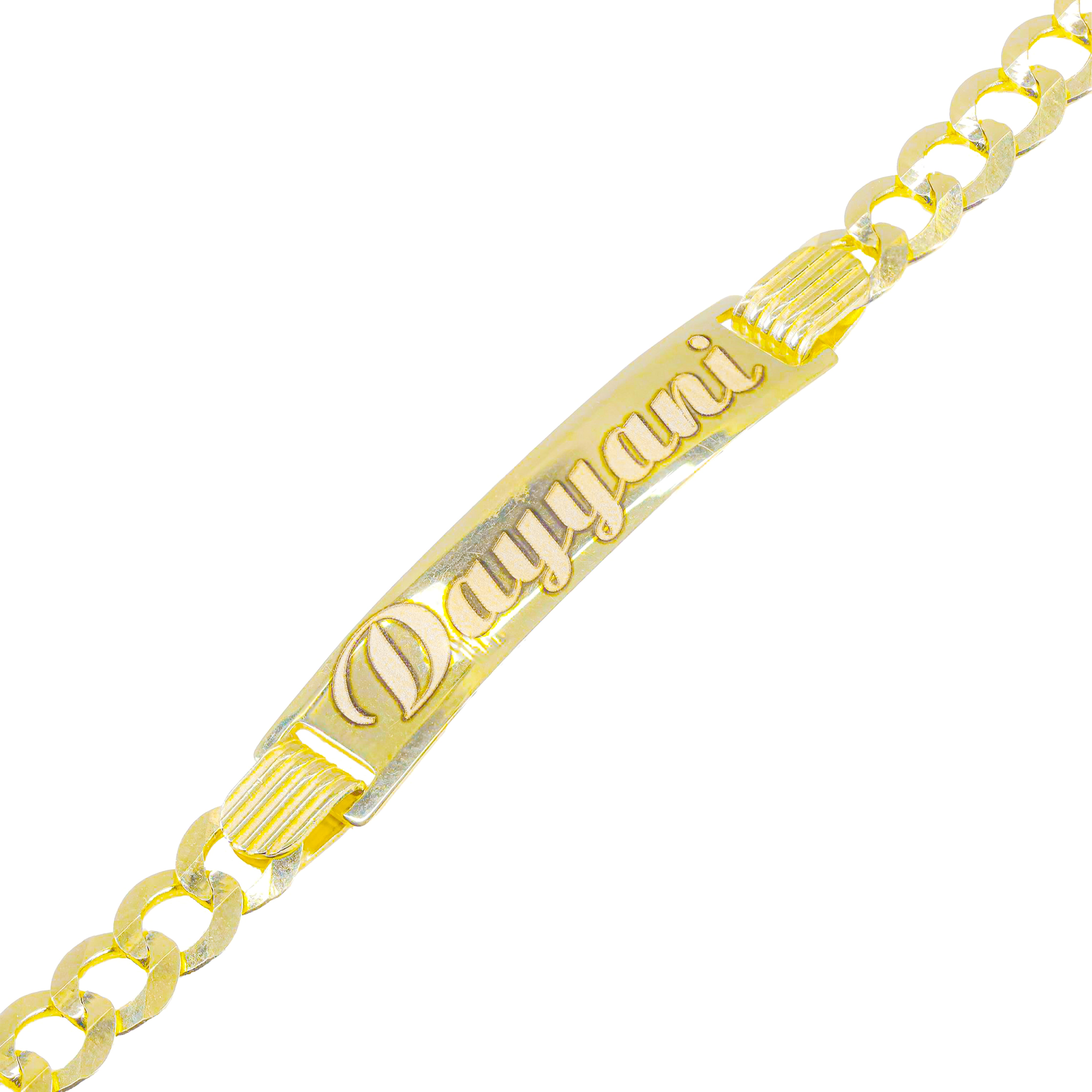 14KT Solid Yellow Gold ID Tag Bracelet