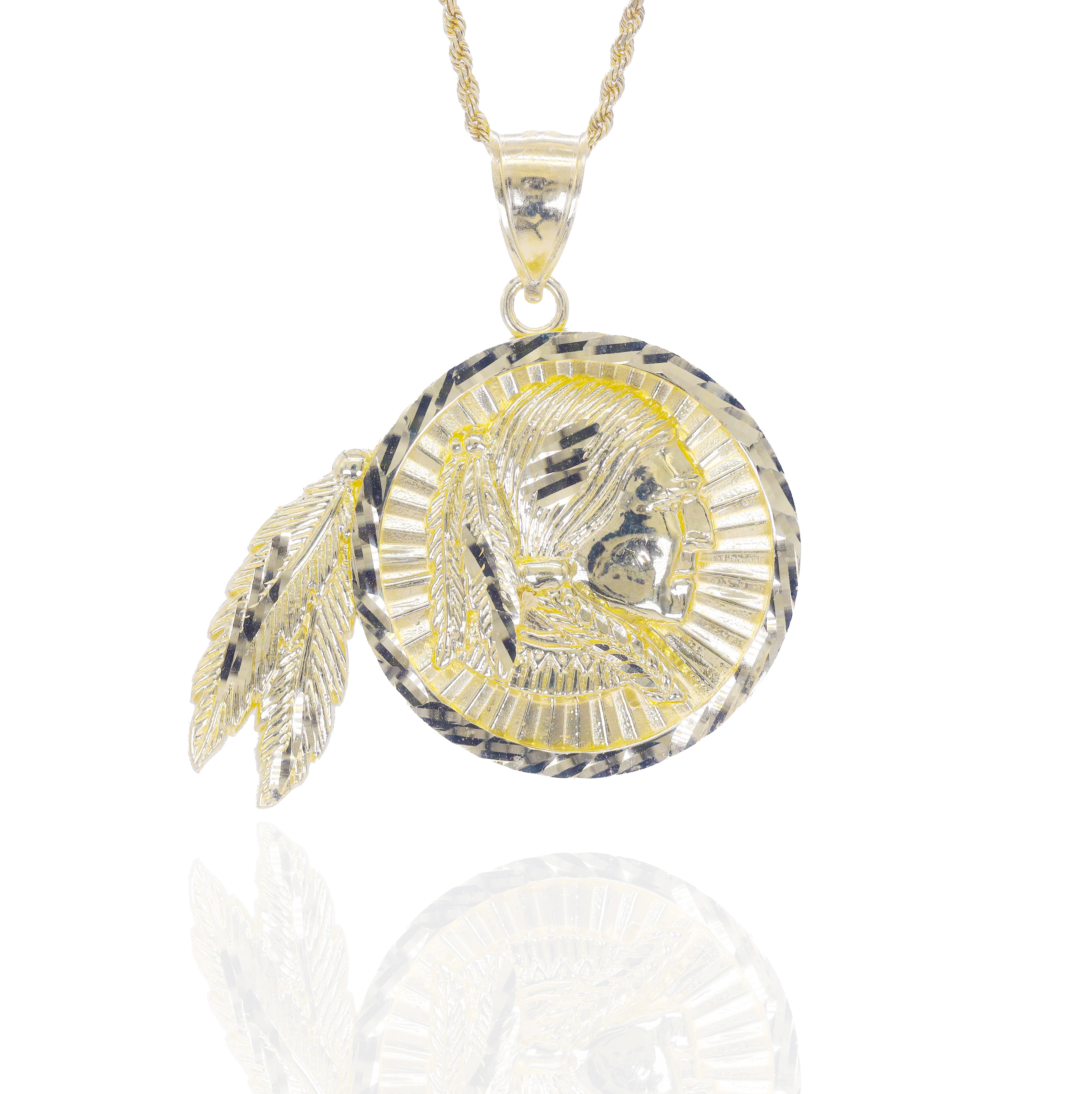 Indian Chief Gold Pendant