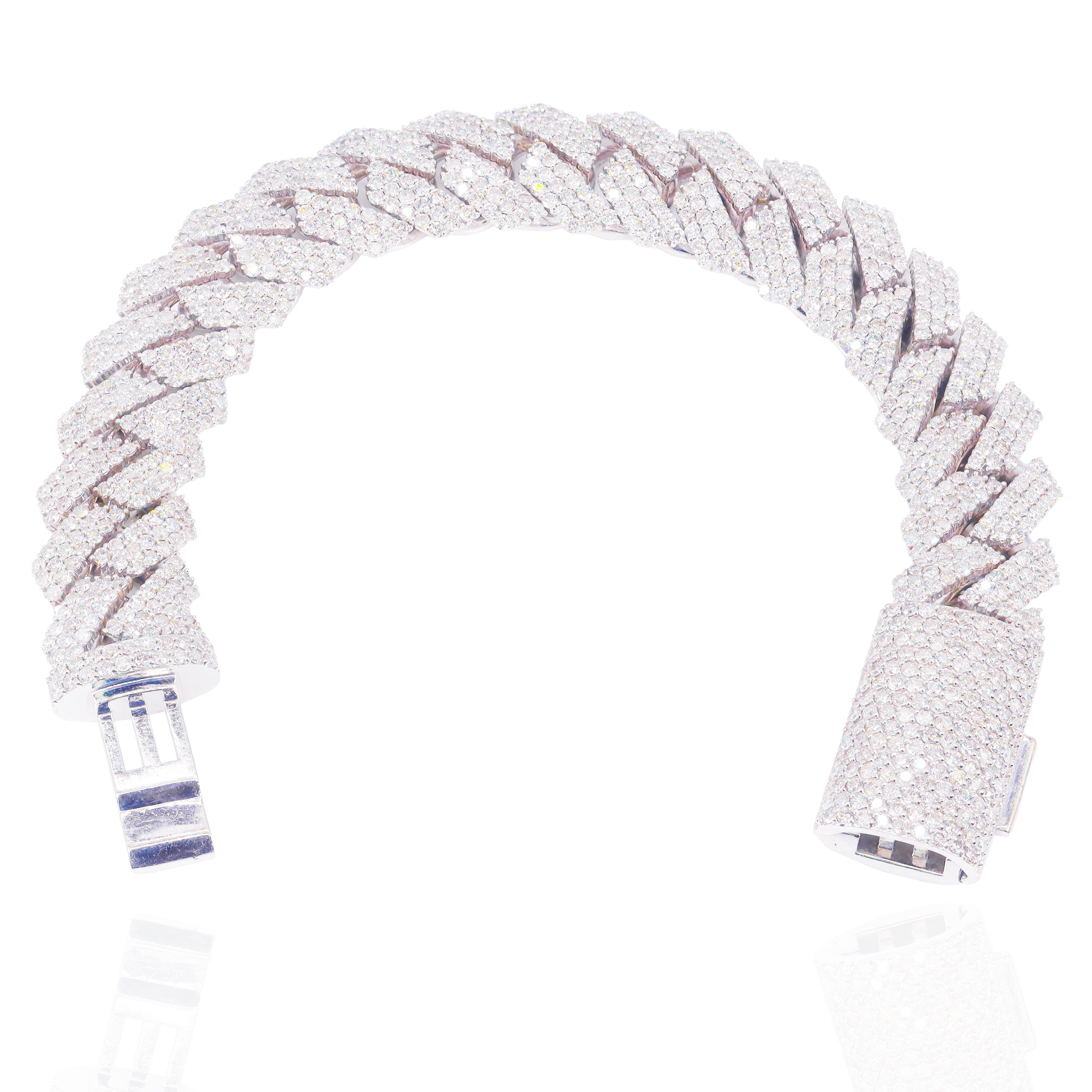 16mm Jagged Cuban Link Diamond Bracelet