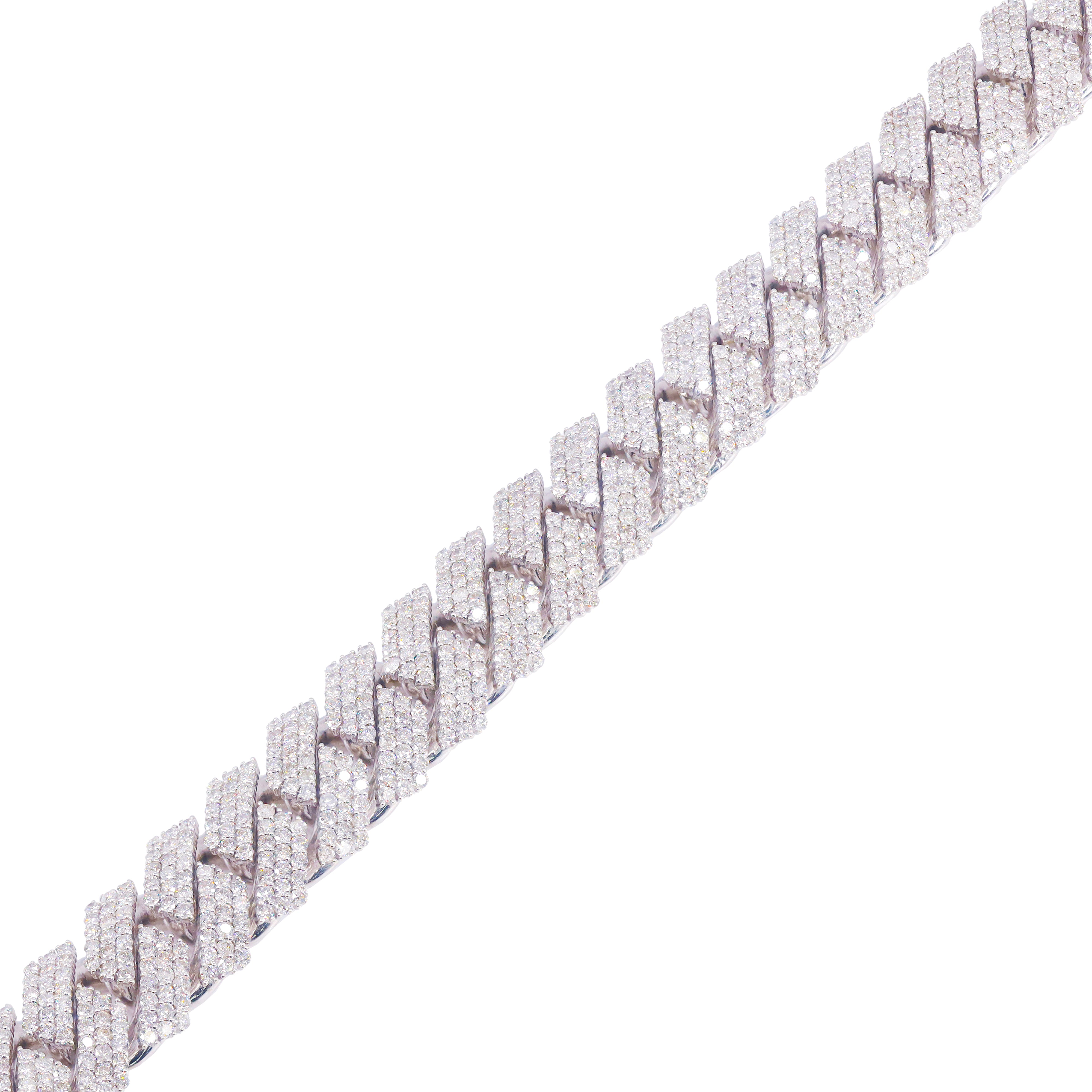 16mm Jagged Cuban Link Diamond Bracelet