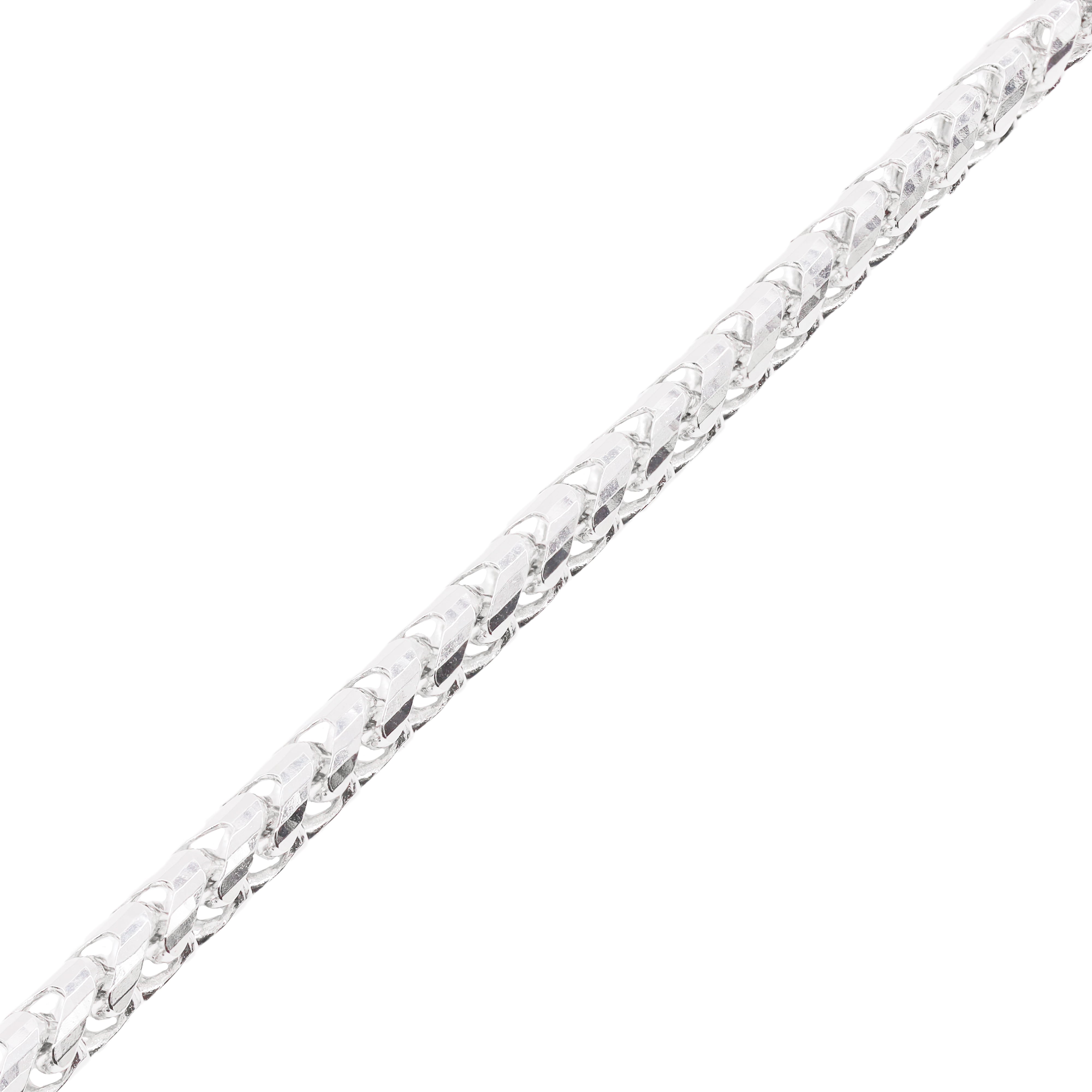 14KT Solid Rounded Franco White Gold Chain