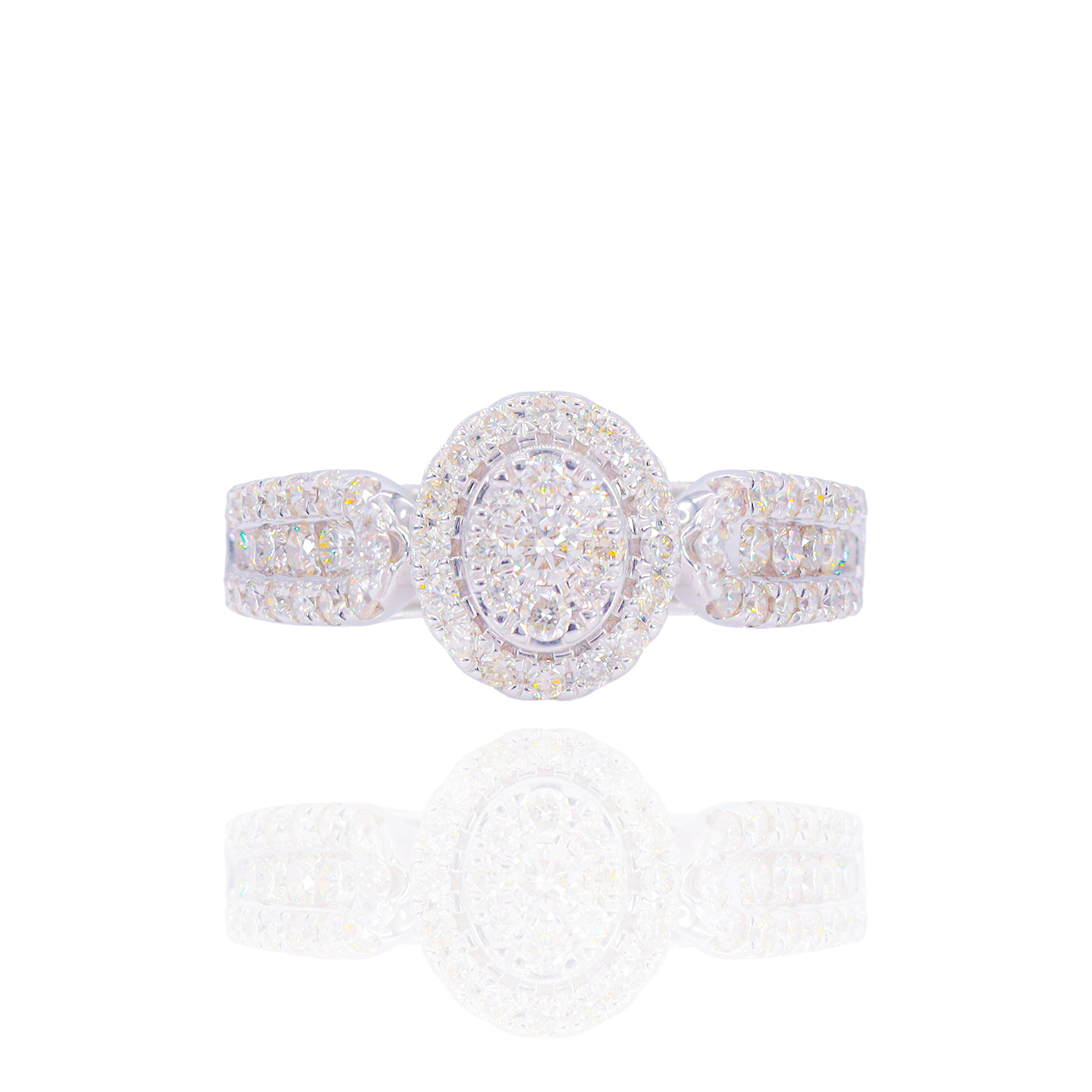 Oval Shape Cluster Diamond Ring