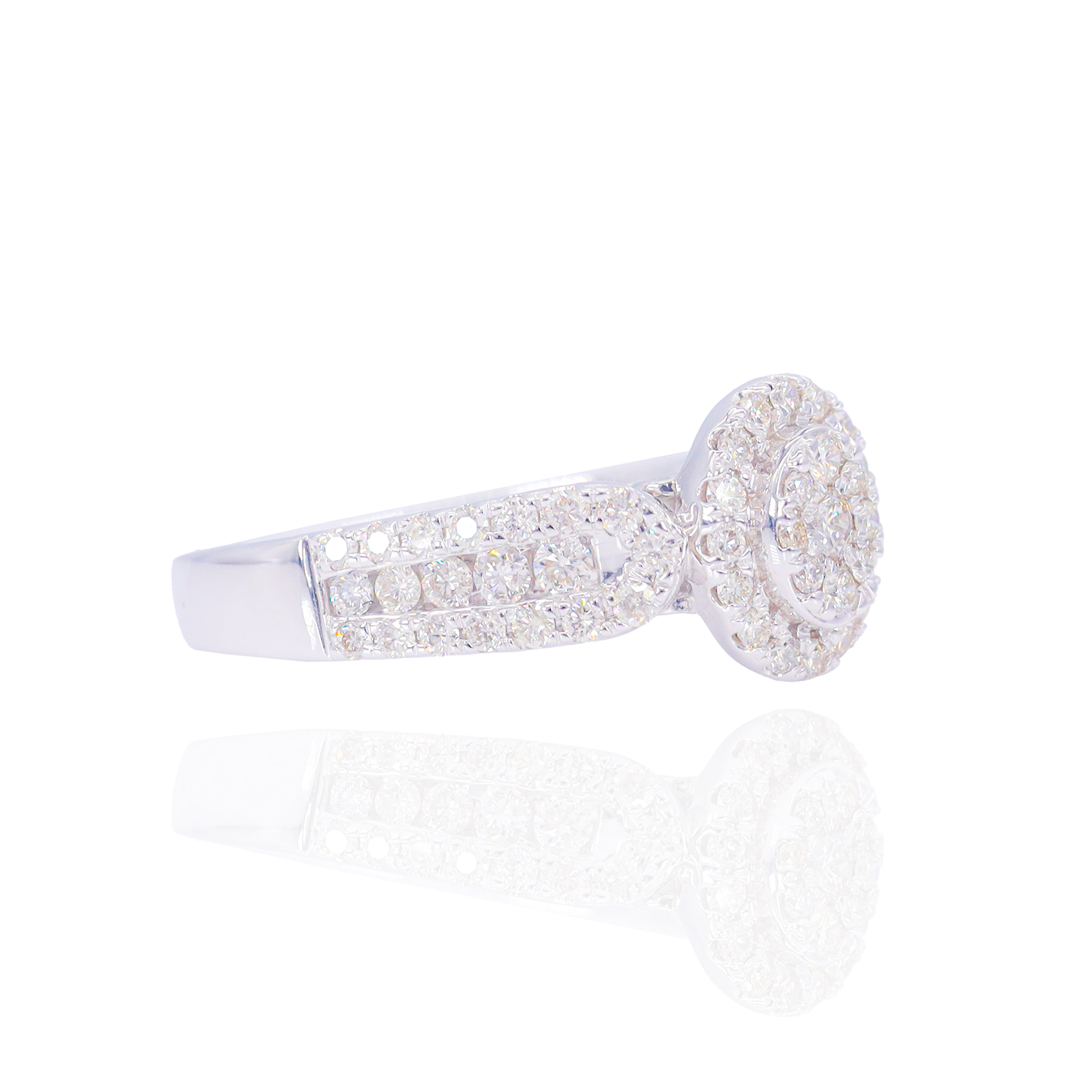 Oval Shape Cluster Diamond Ring