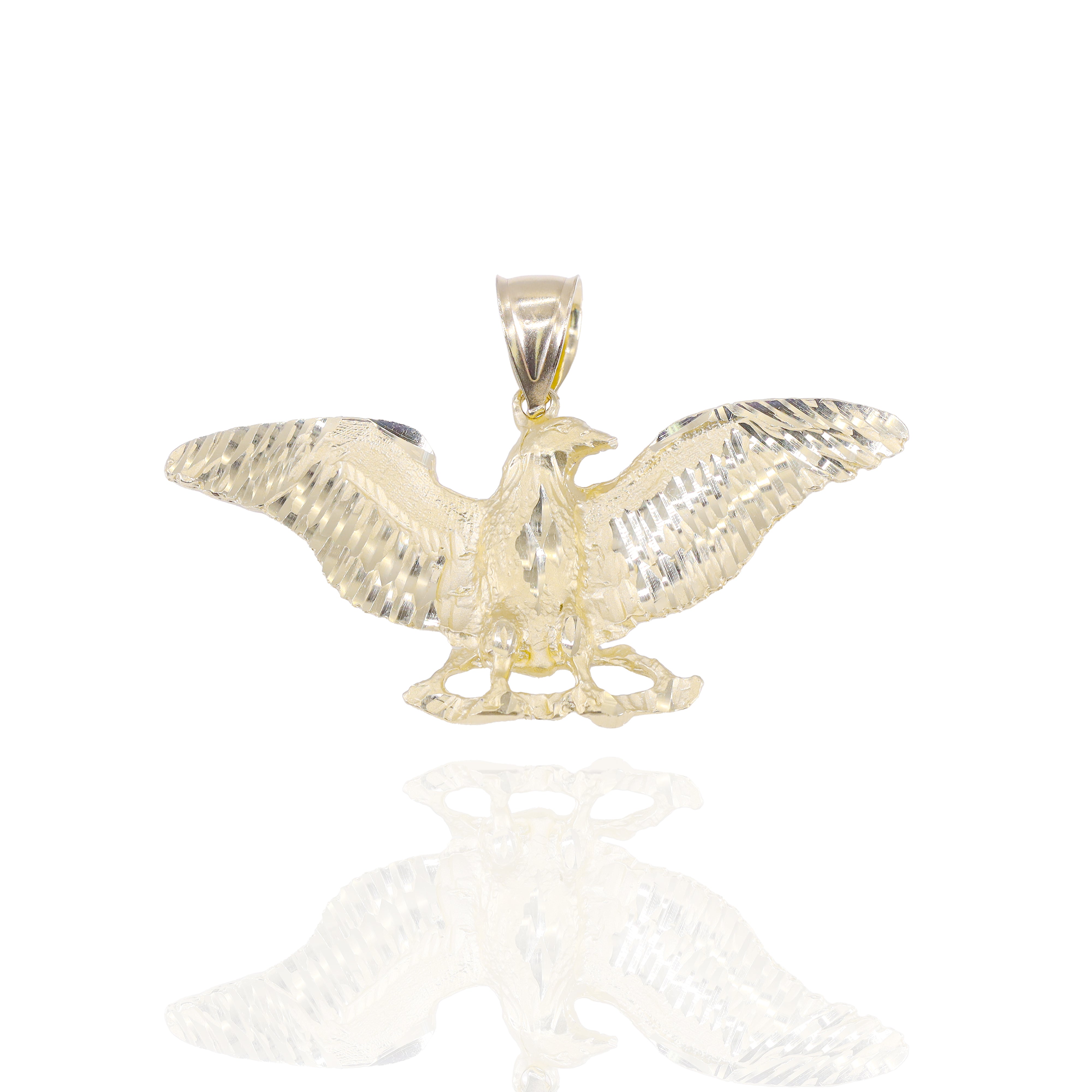 Hawk Wings Solid Gold Pendant