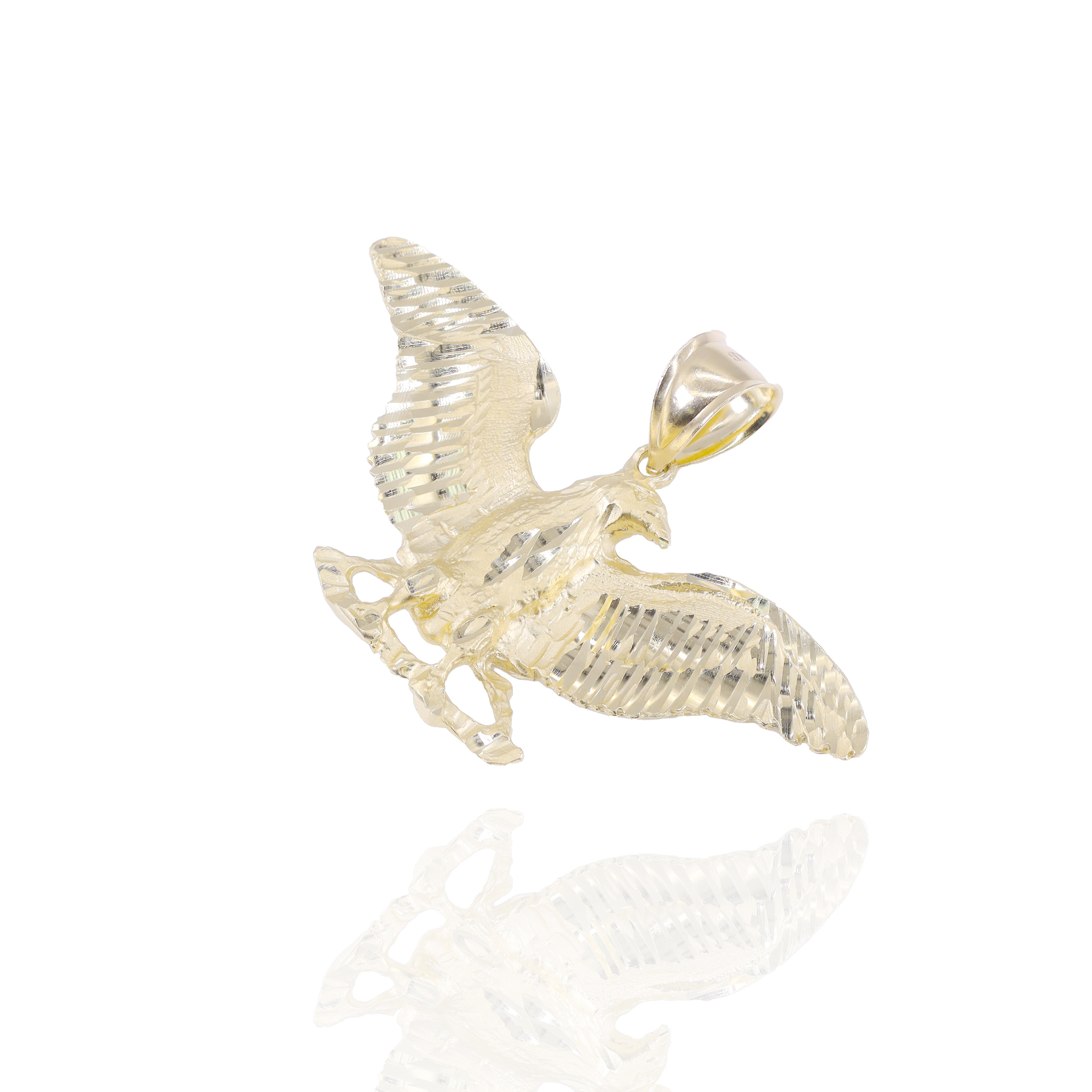 Hawk Wings Solid Gold Pendant