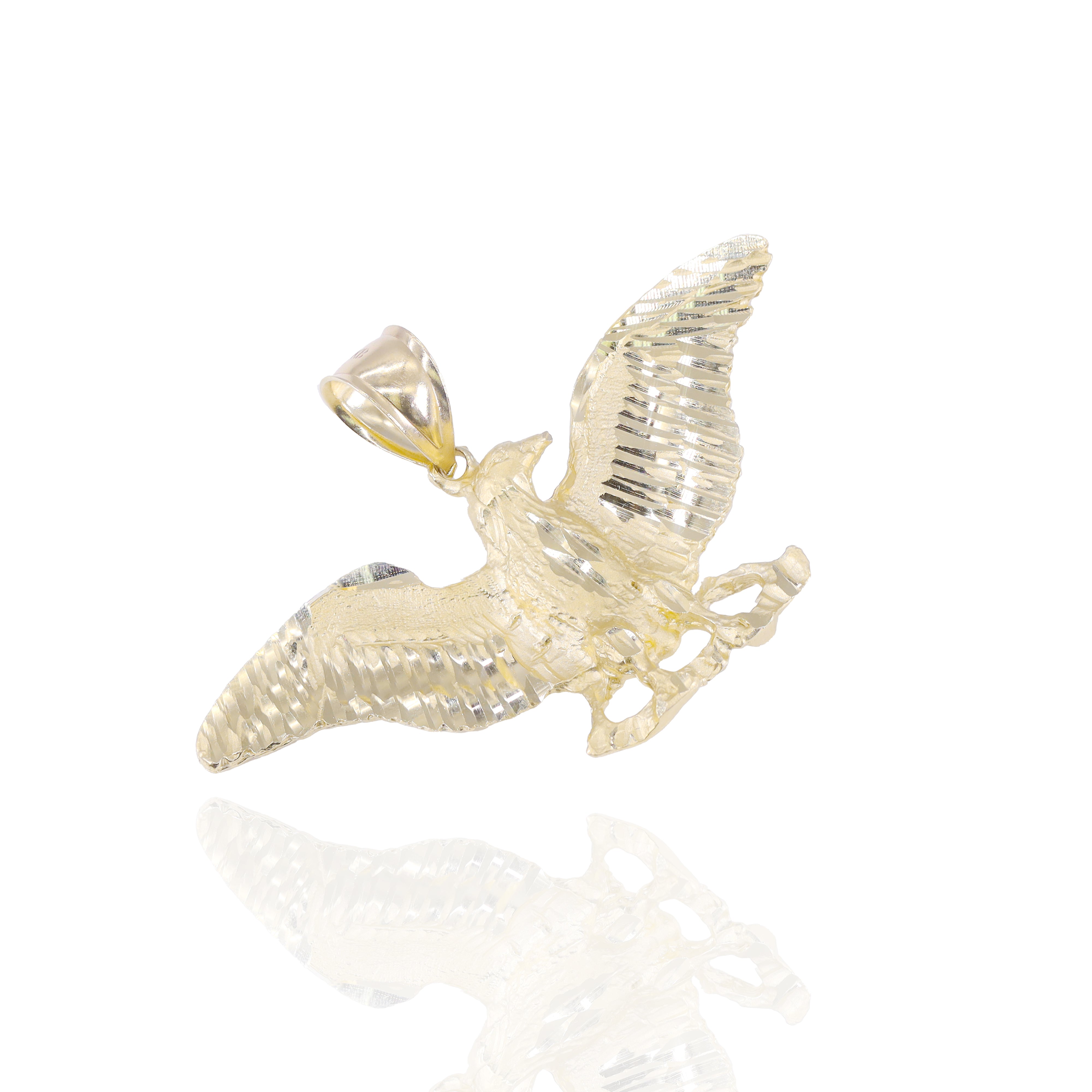 Hawk Wings Solid Gold Pendant