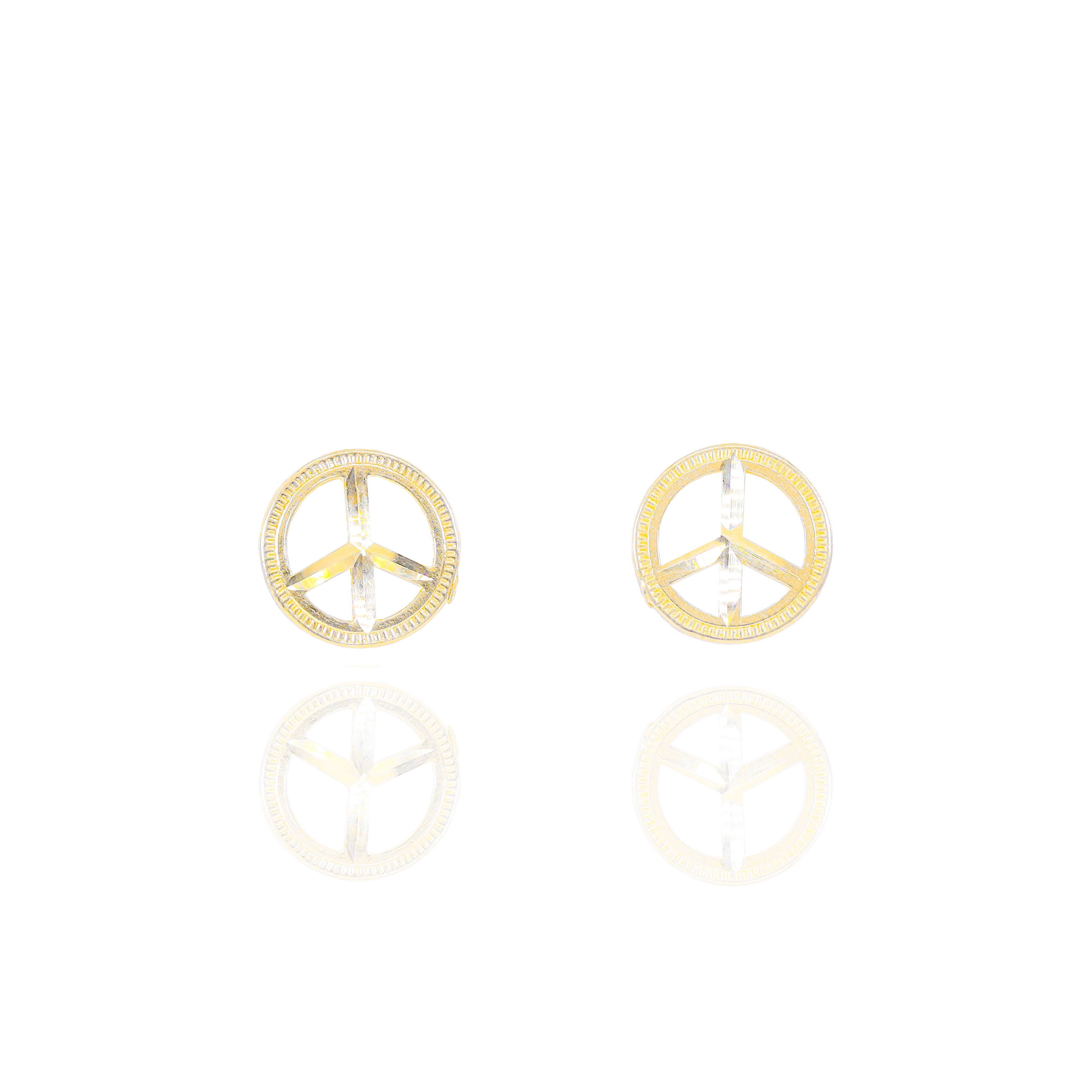 Peace Solid Gold Earrings