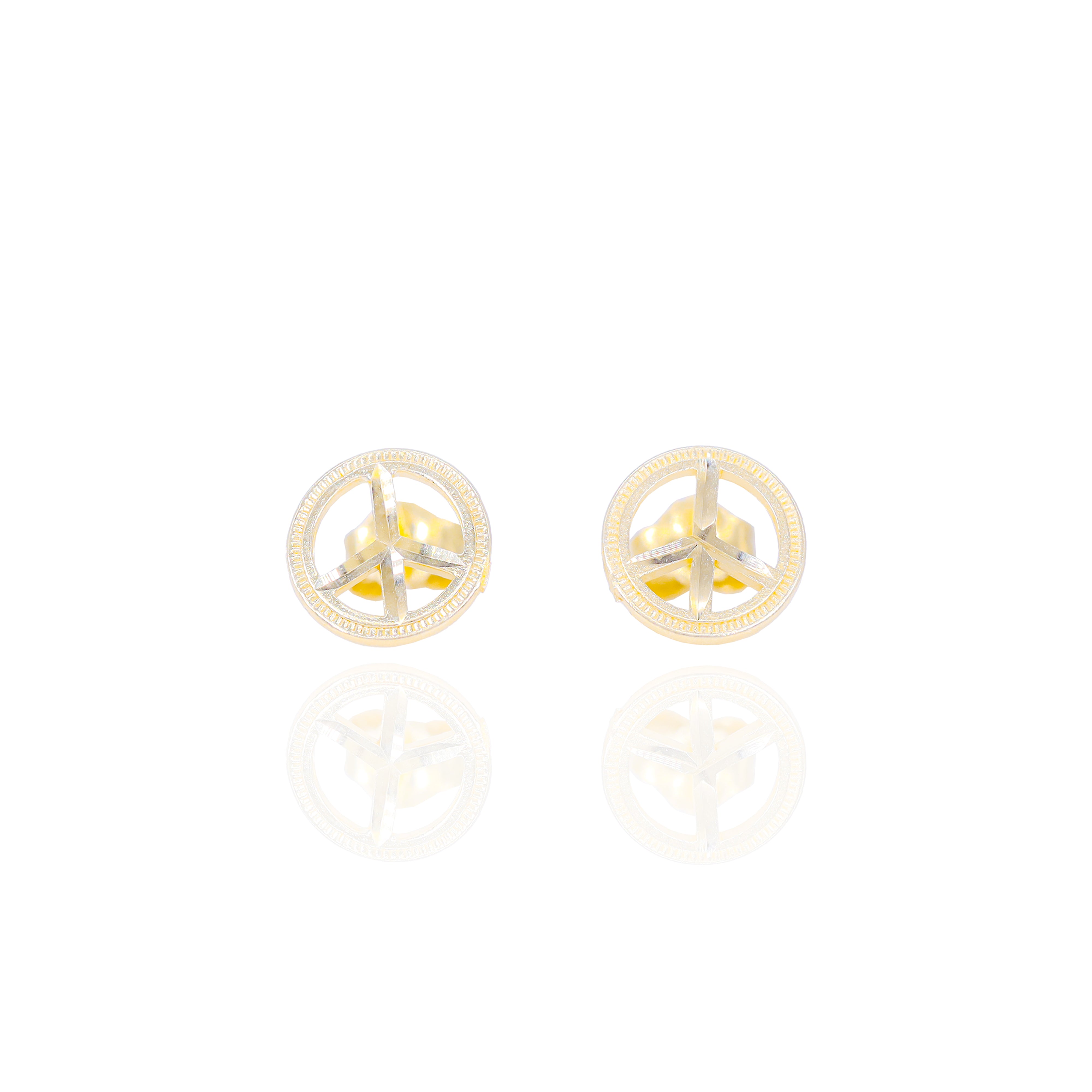 Peace Solid Gold Earrings