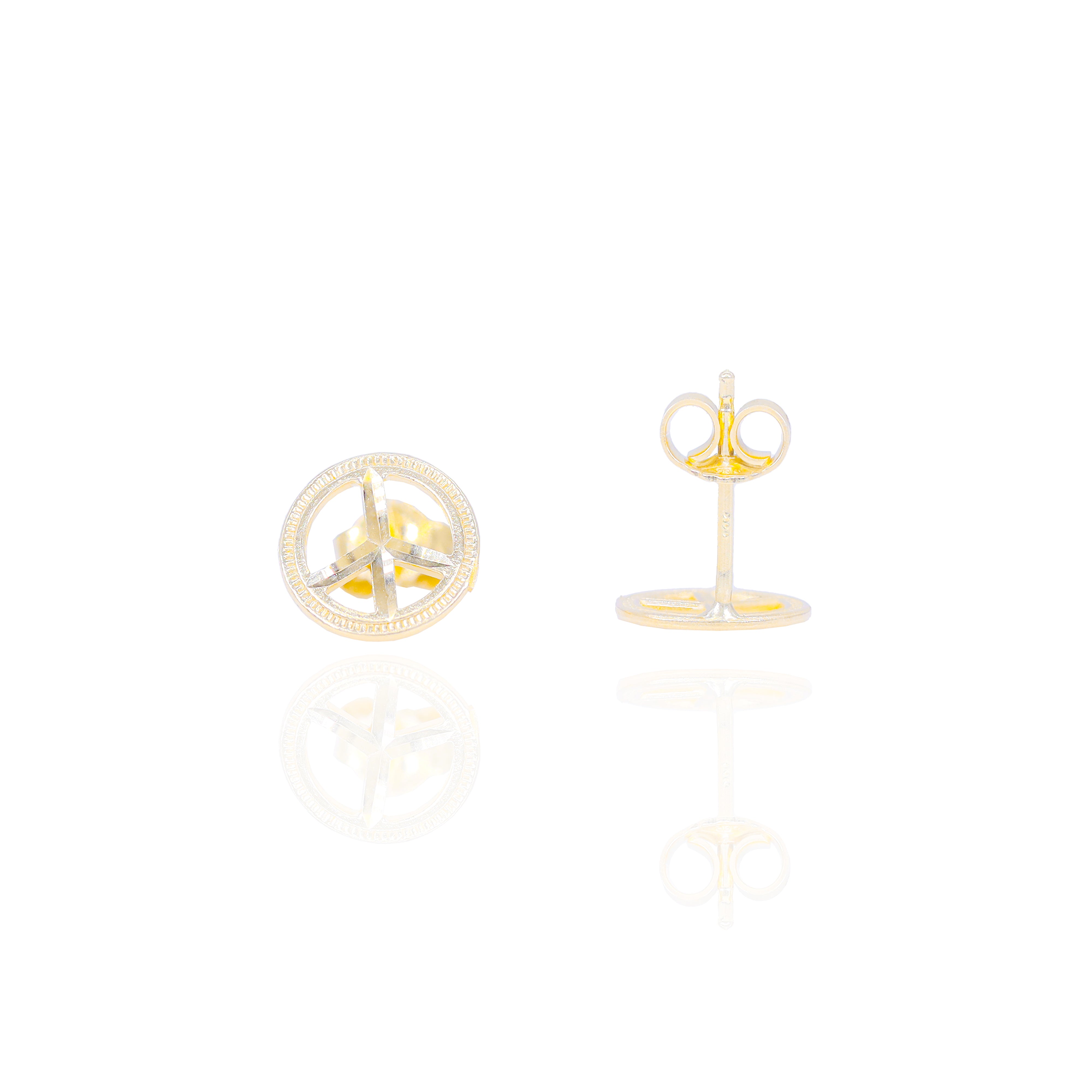 Peace Solid Gold Earrings