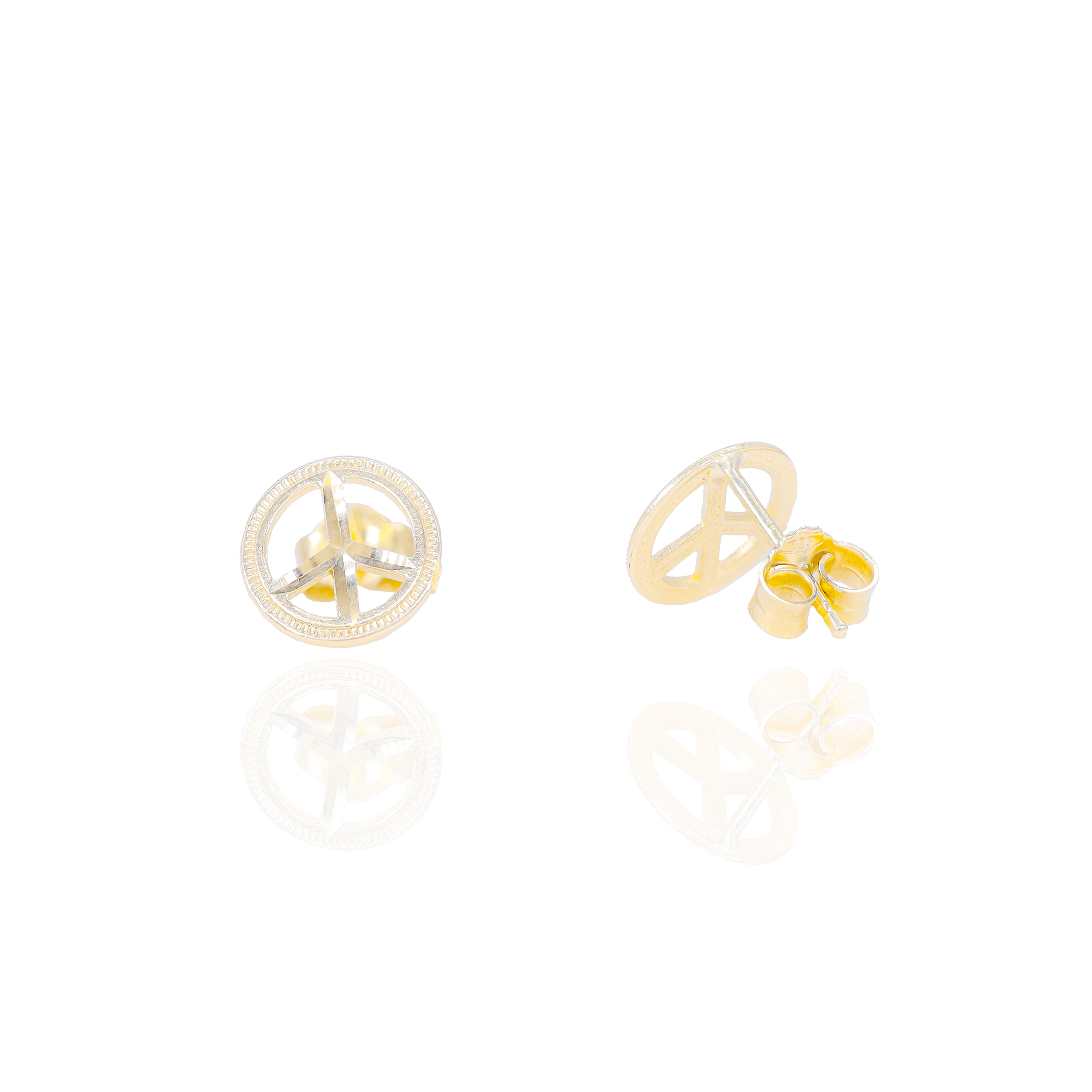 Peace Solid Gold Earrings