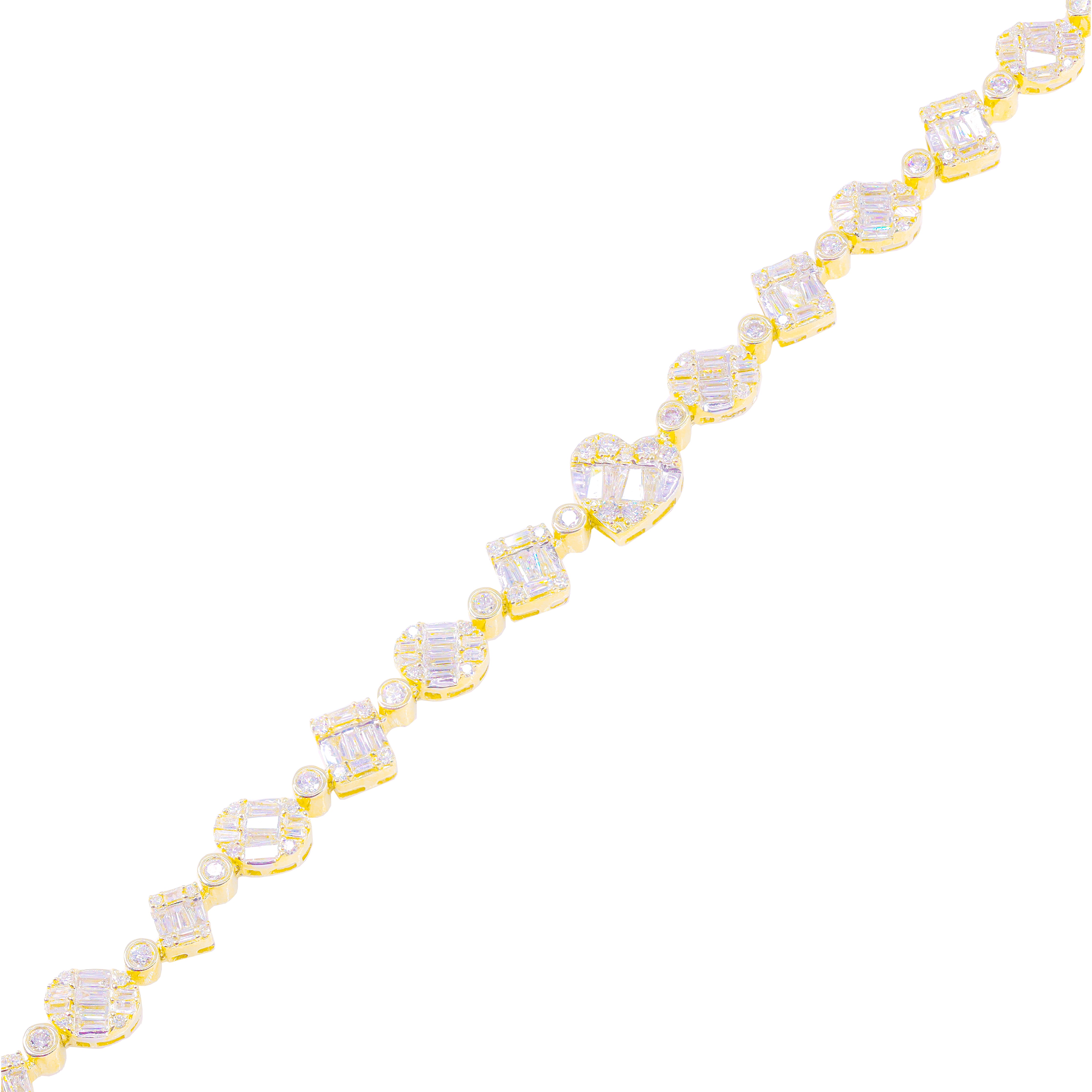 Assorted Shape Baguette & Round Diamond Bracelet