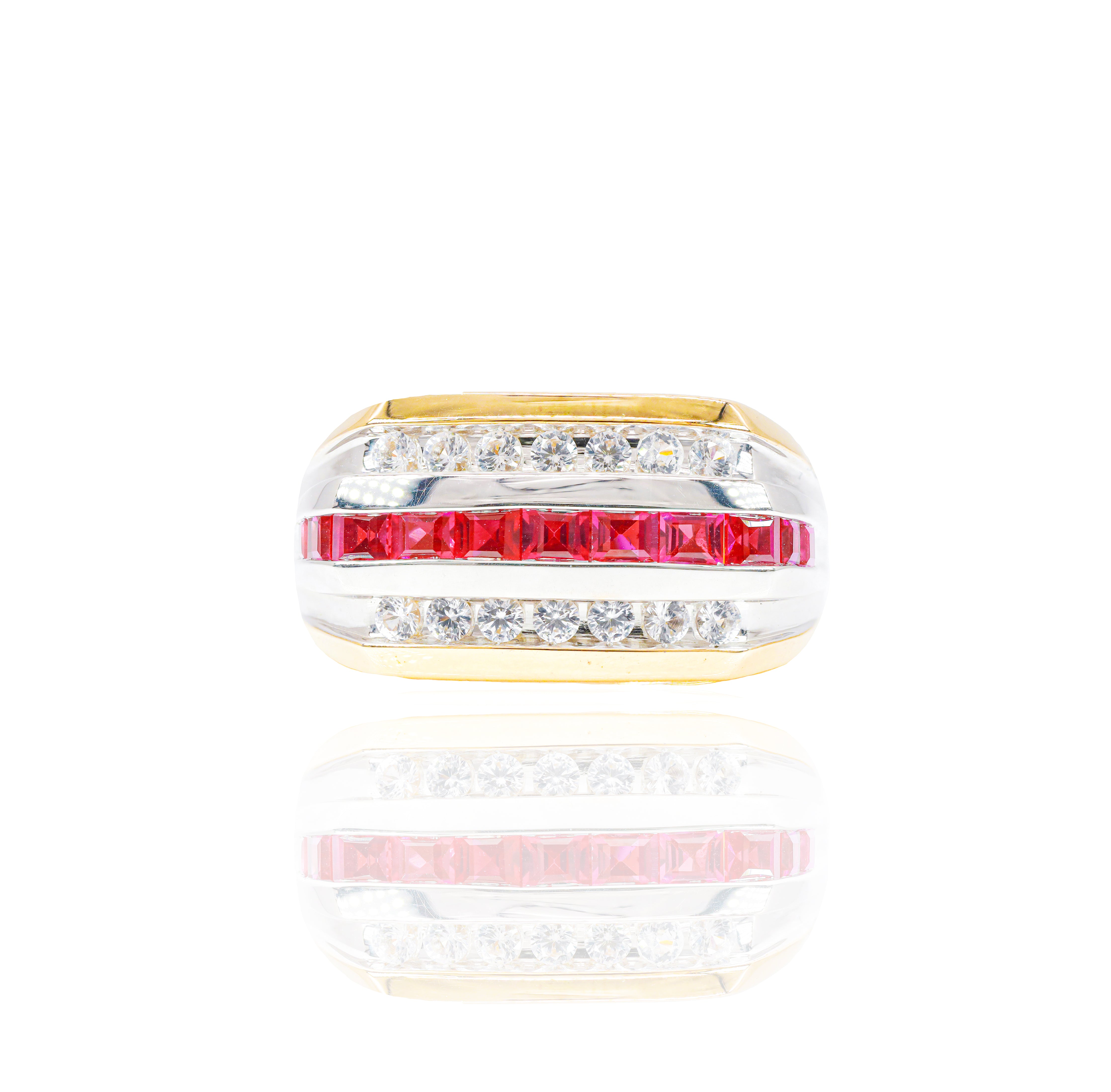Red Ruby Gemstone Diamond Ring