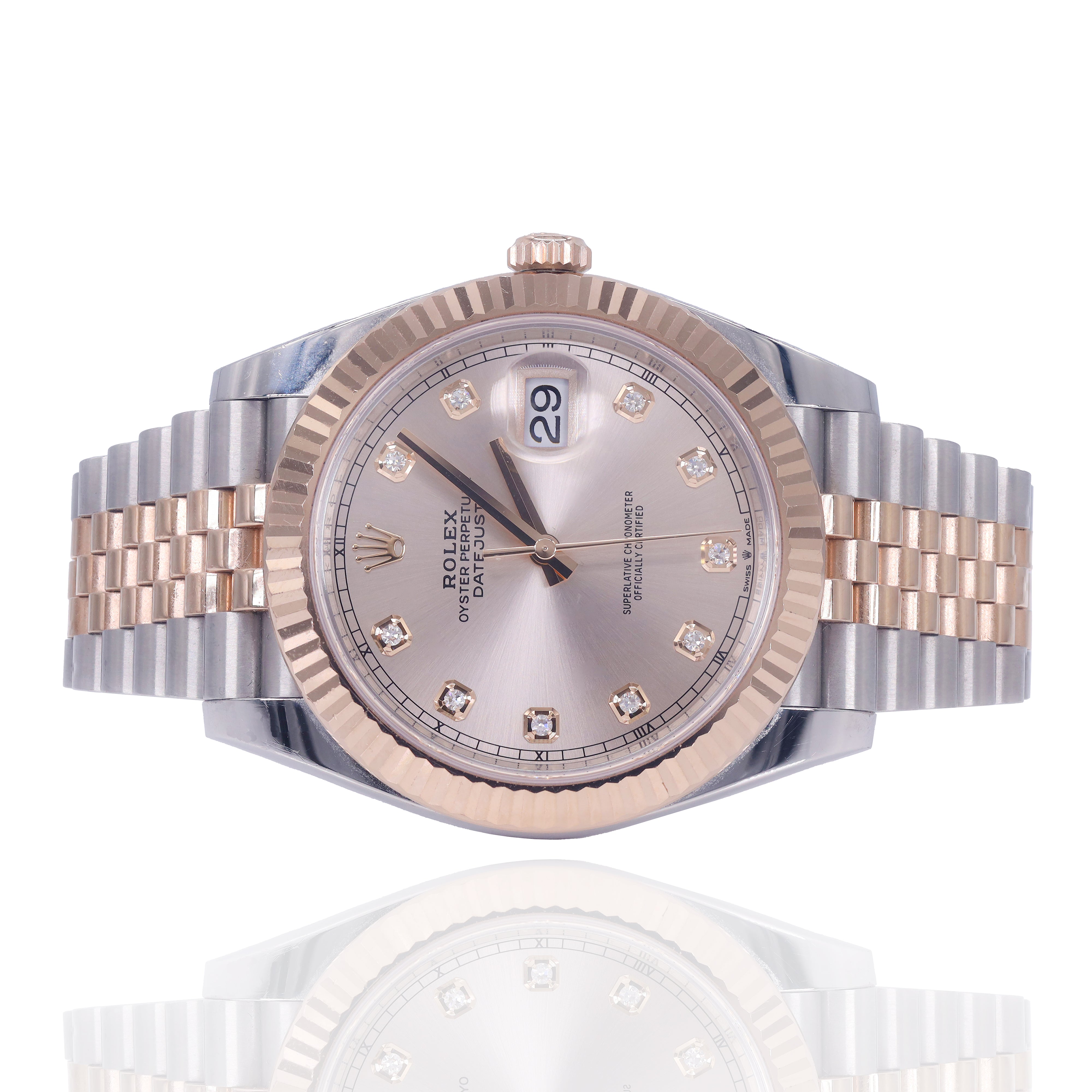 Rolex Datejust 41mm 126331 Jubilee Two-Tone 18K Gold Fluted Bezel & SunDust Diamond Dial