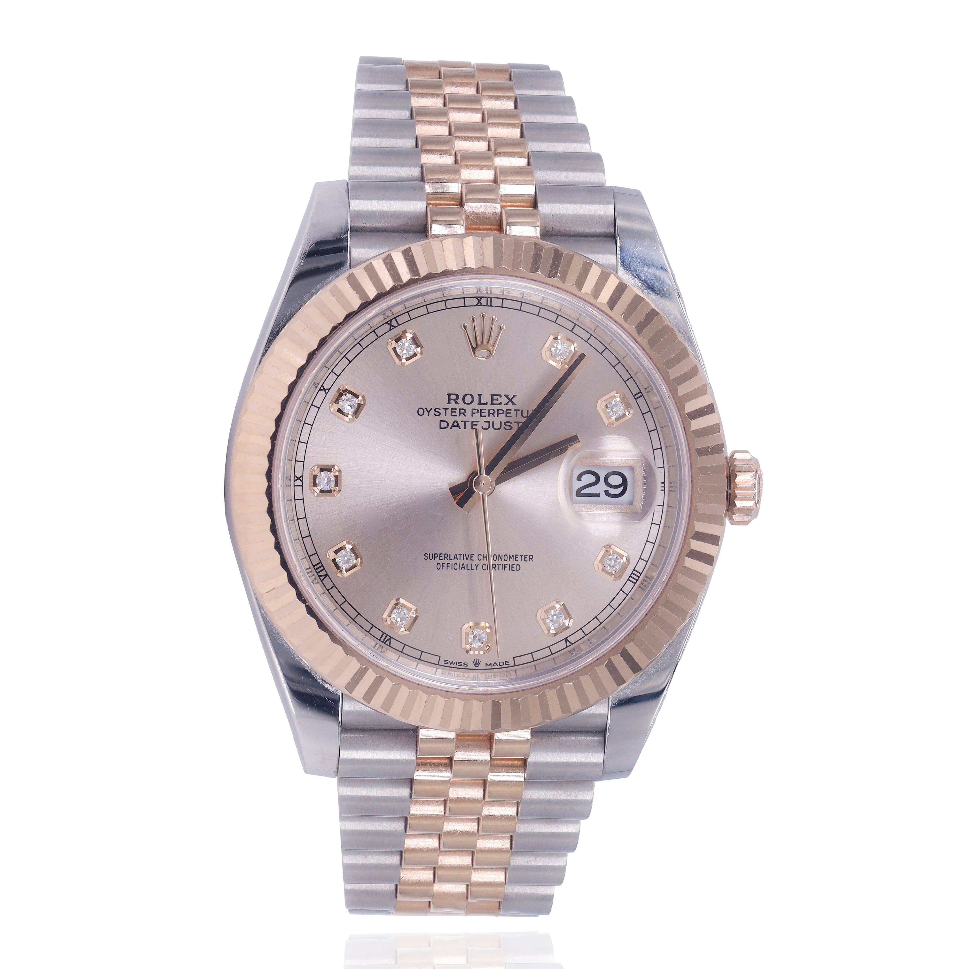 Rolex Datejust Wimbledon 41mm 126331 Jubilee Two-Tone 18K Gold Fluted Bezel & SunDust Diamond Dial