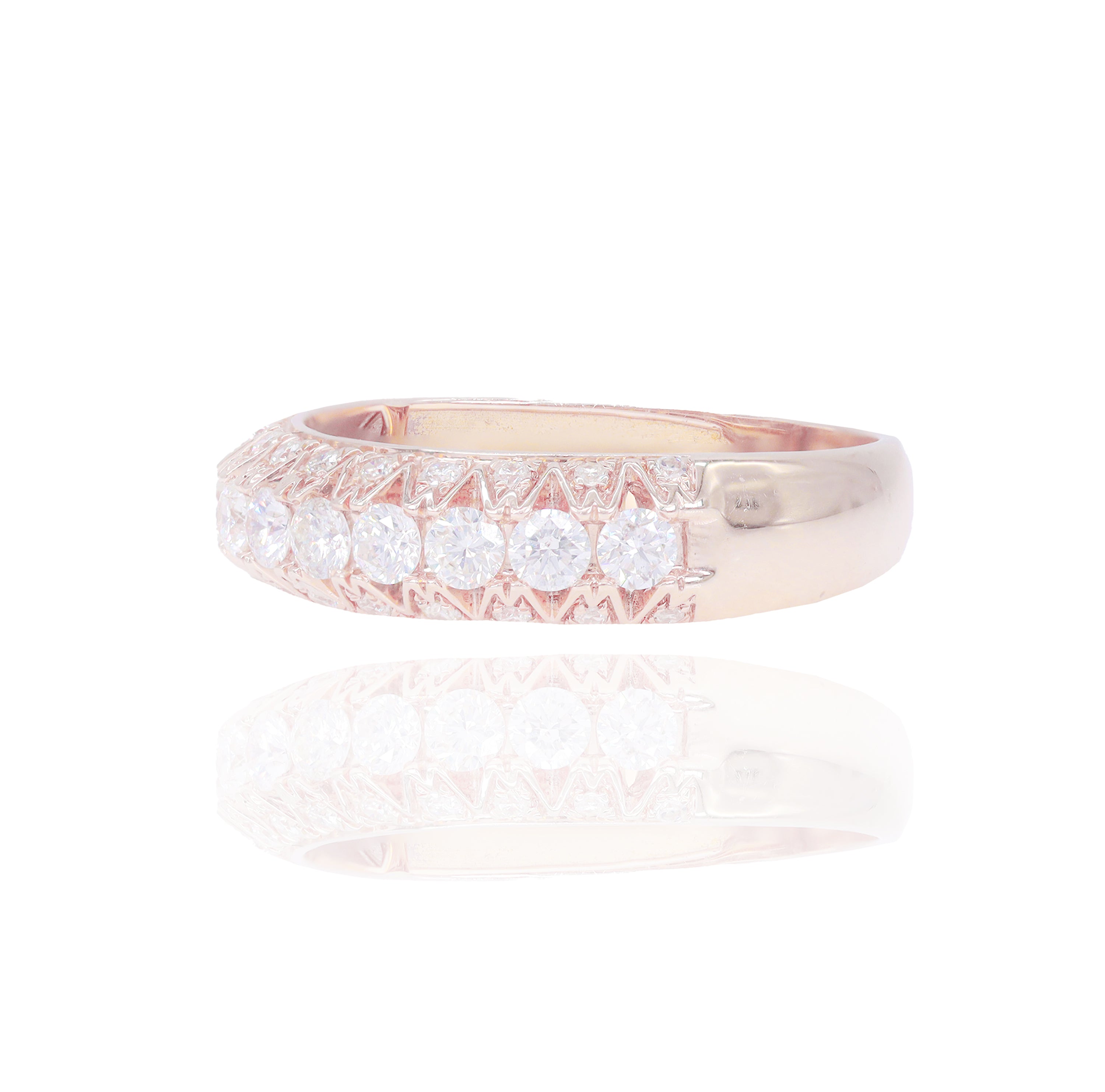 Cluster Diamond Band with Side Diamonds