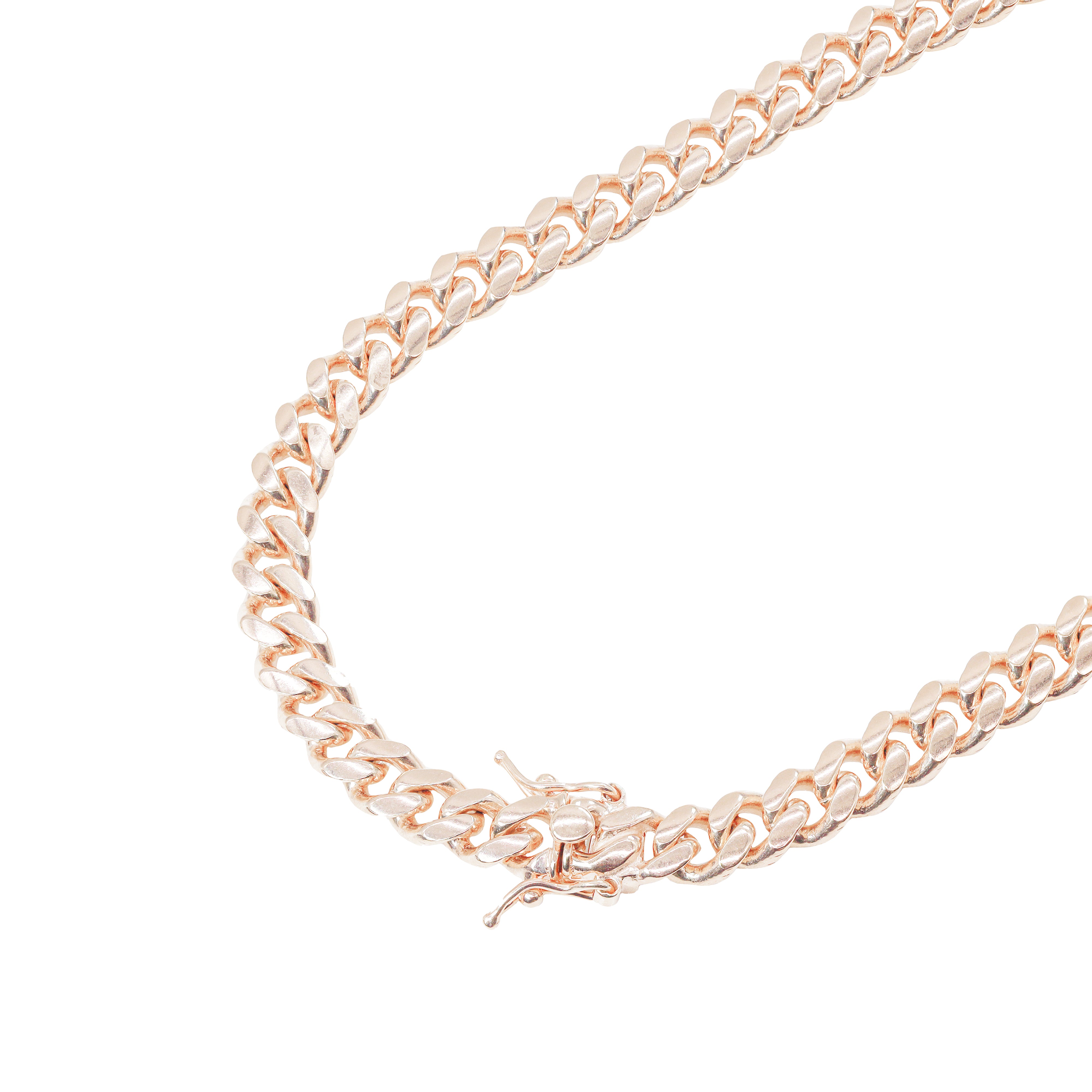 14KT Solid Miami Cuban Link Rose Gold Chain