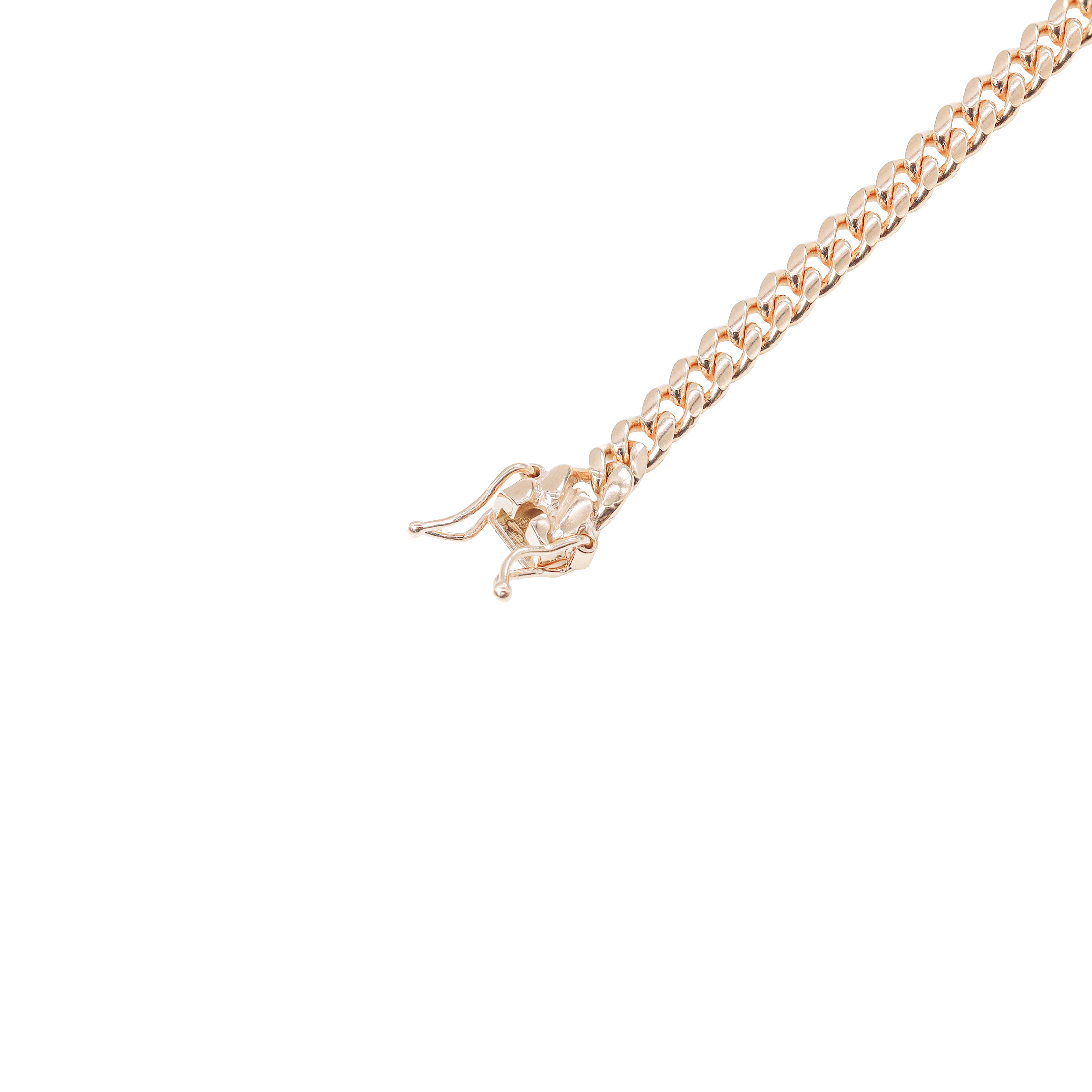 14KT Solid Miami Cuban Link Rose Gold Chain