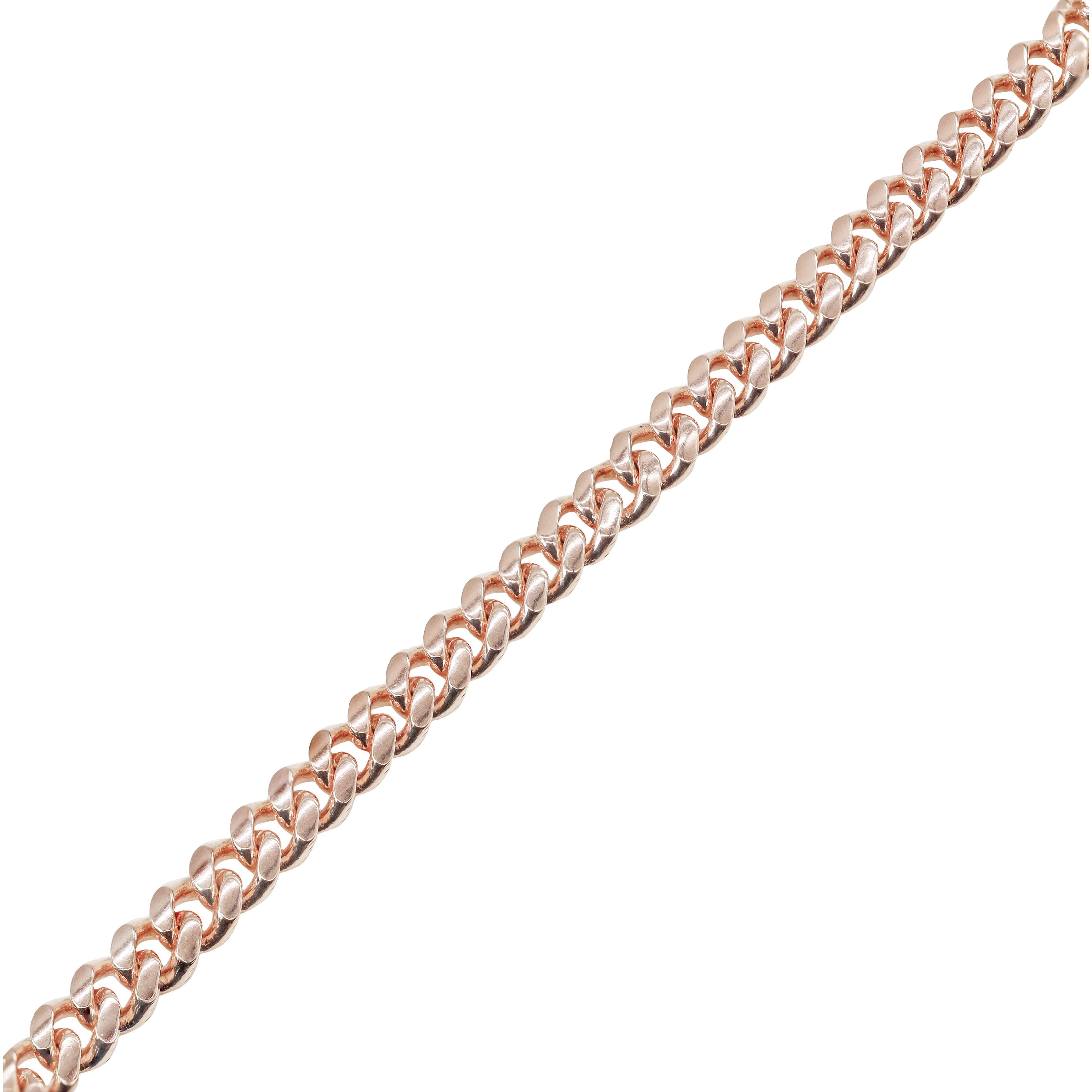 14KT Solid Miami Cuban Link Rose Gold Chain
