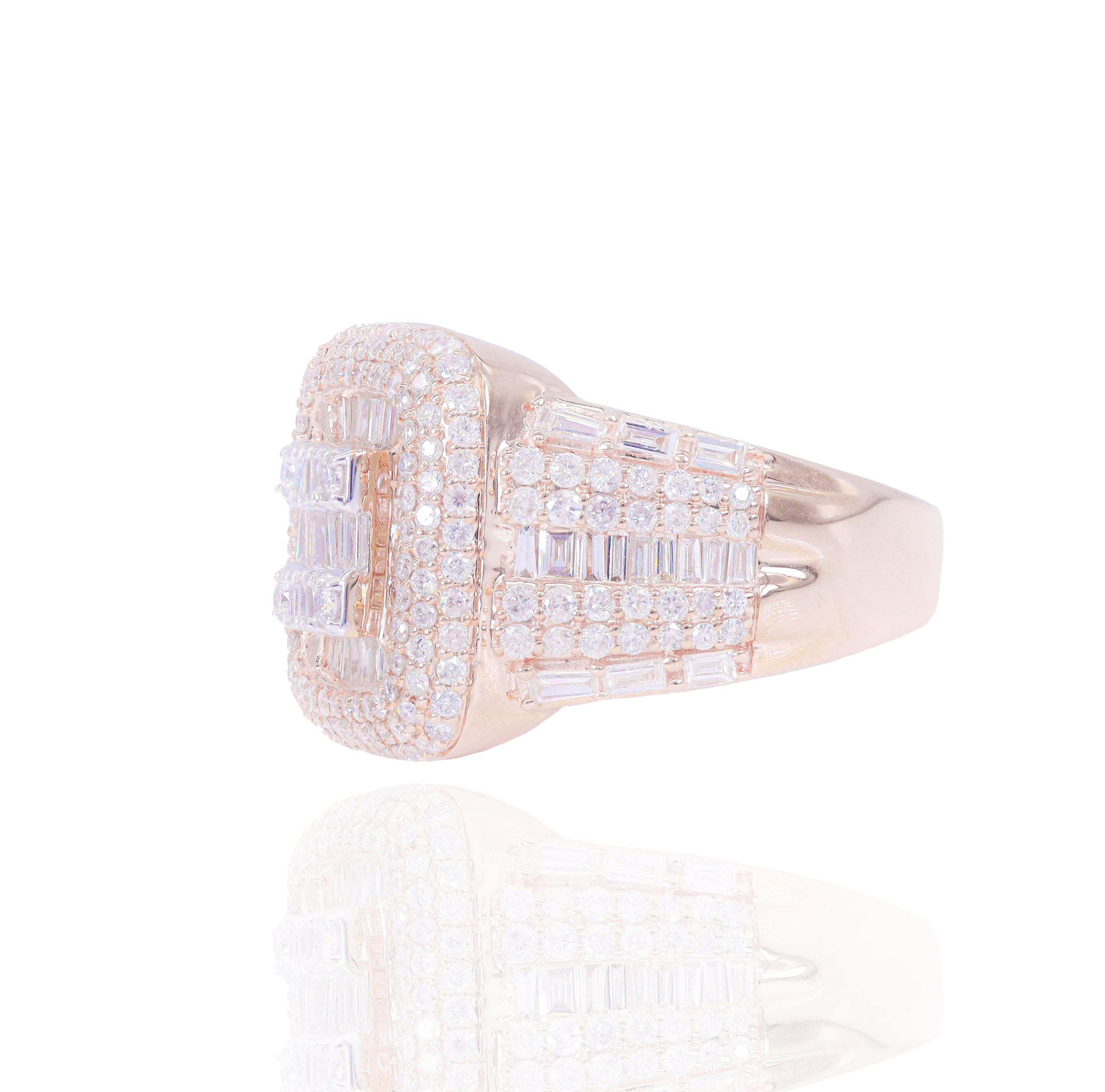 Square Shaped Baguette and Round Championship Diamond Ring