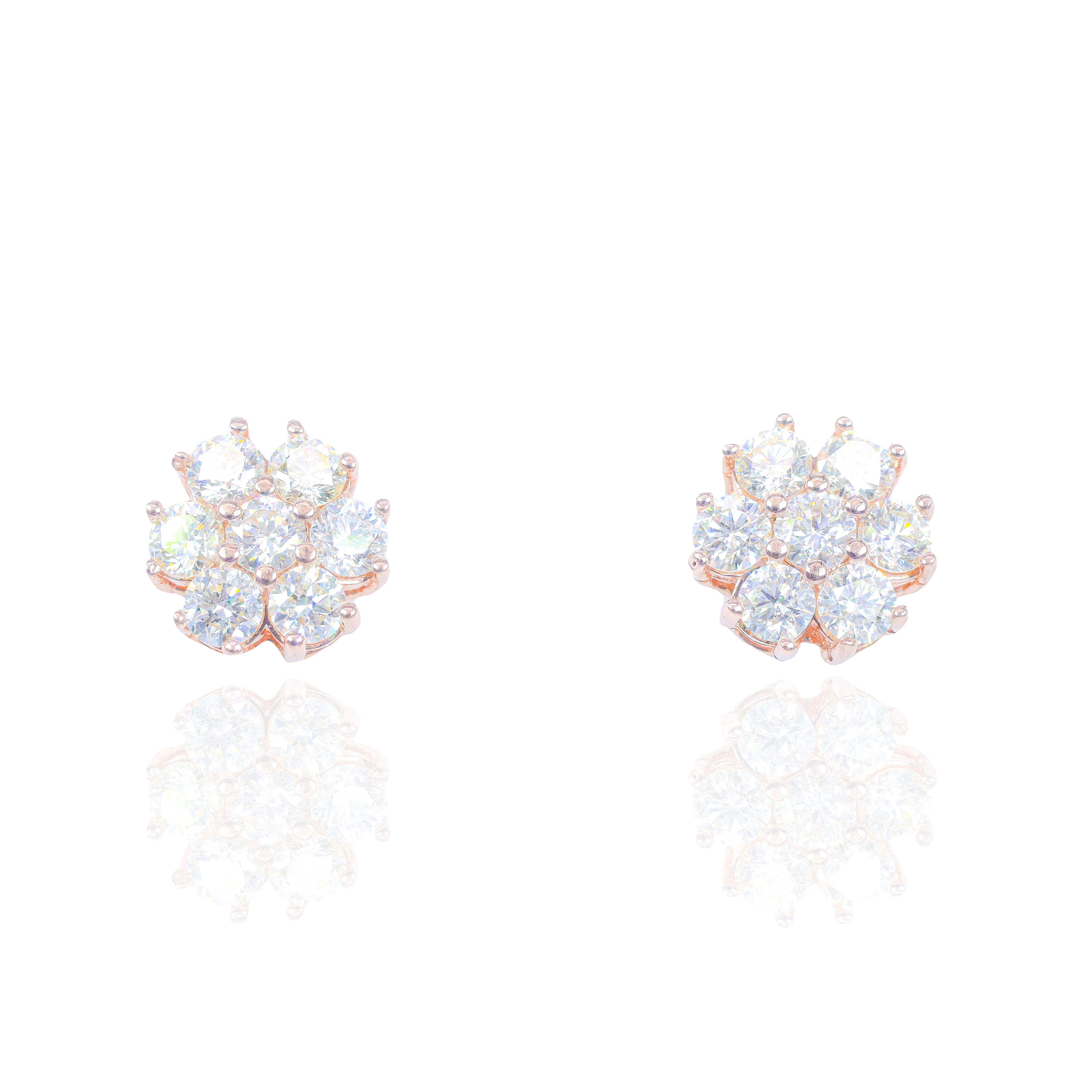Large Cluster Flower Diamond Earrings