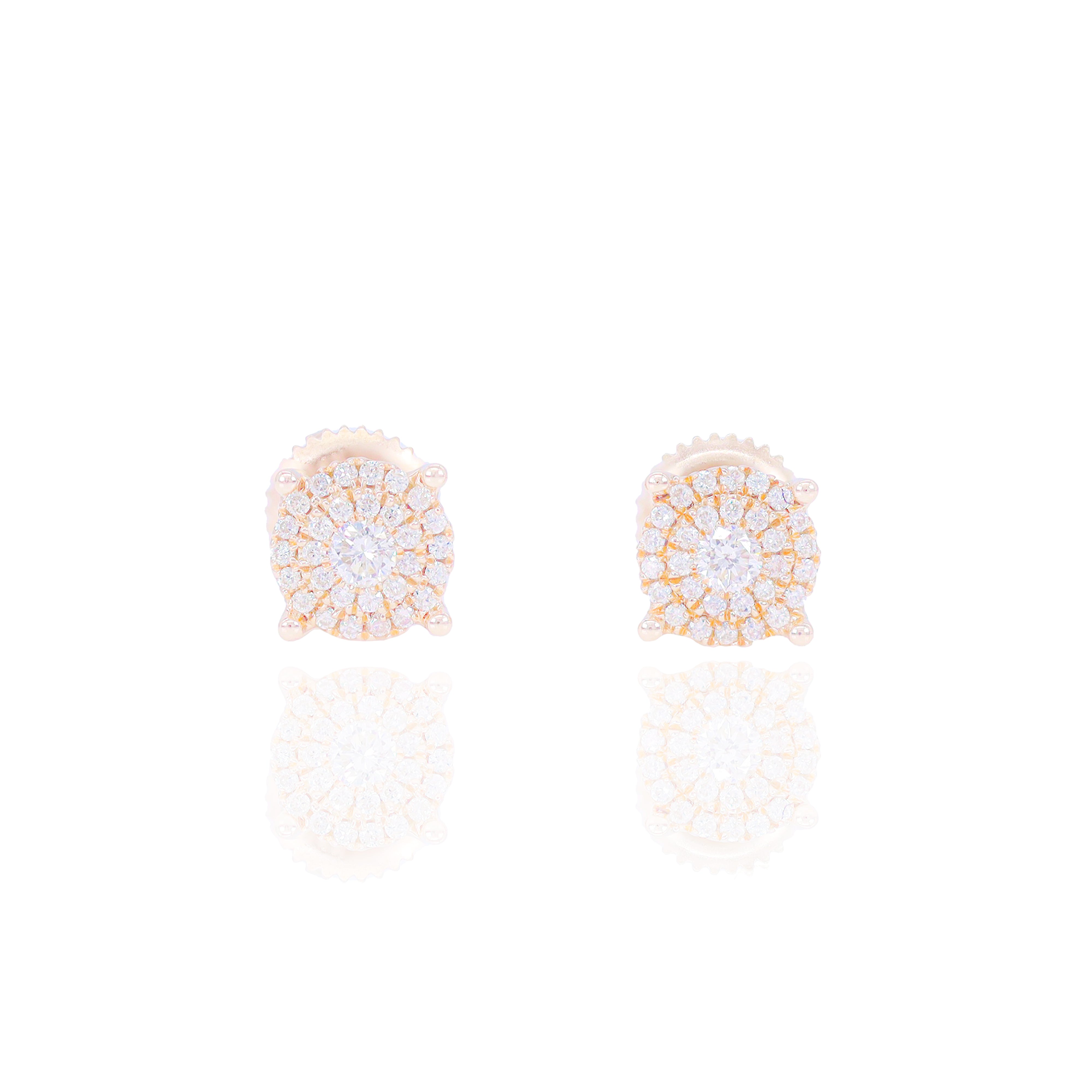 Round Diamond Cluster Earrings