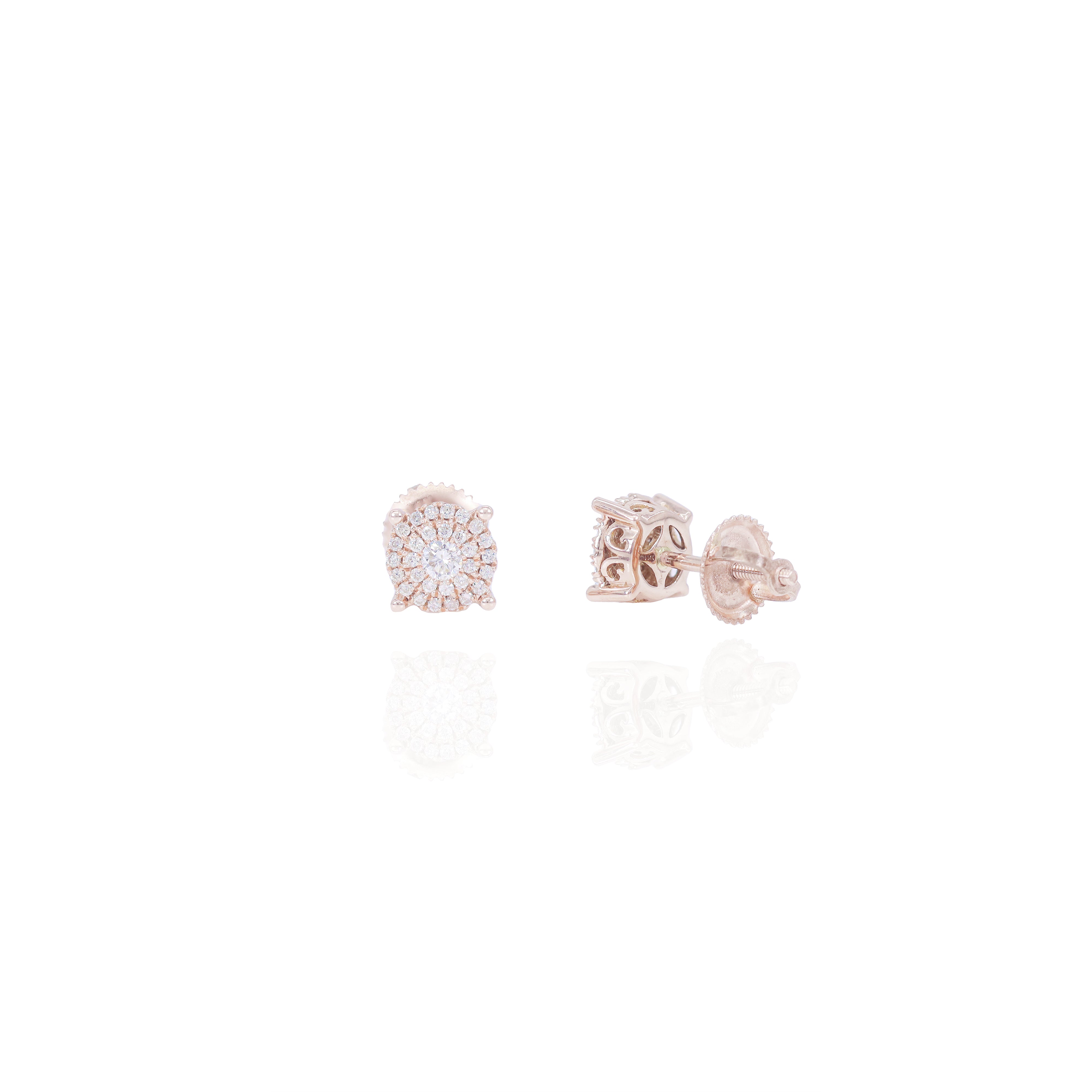 Round Diamond Cluster Earrings