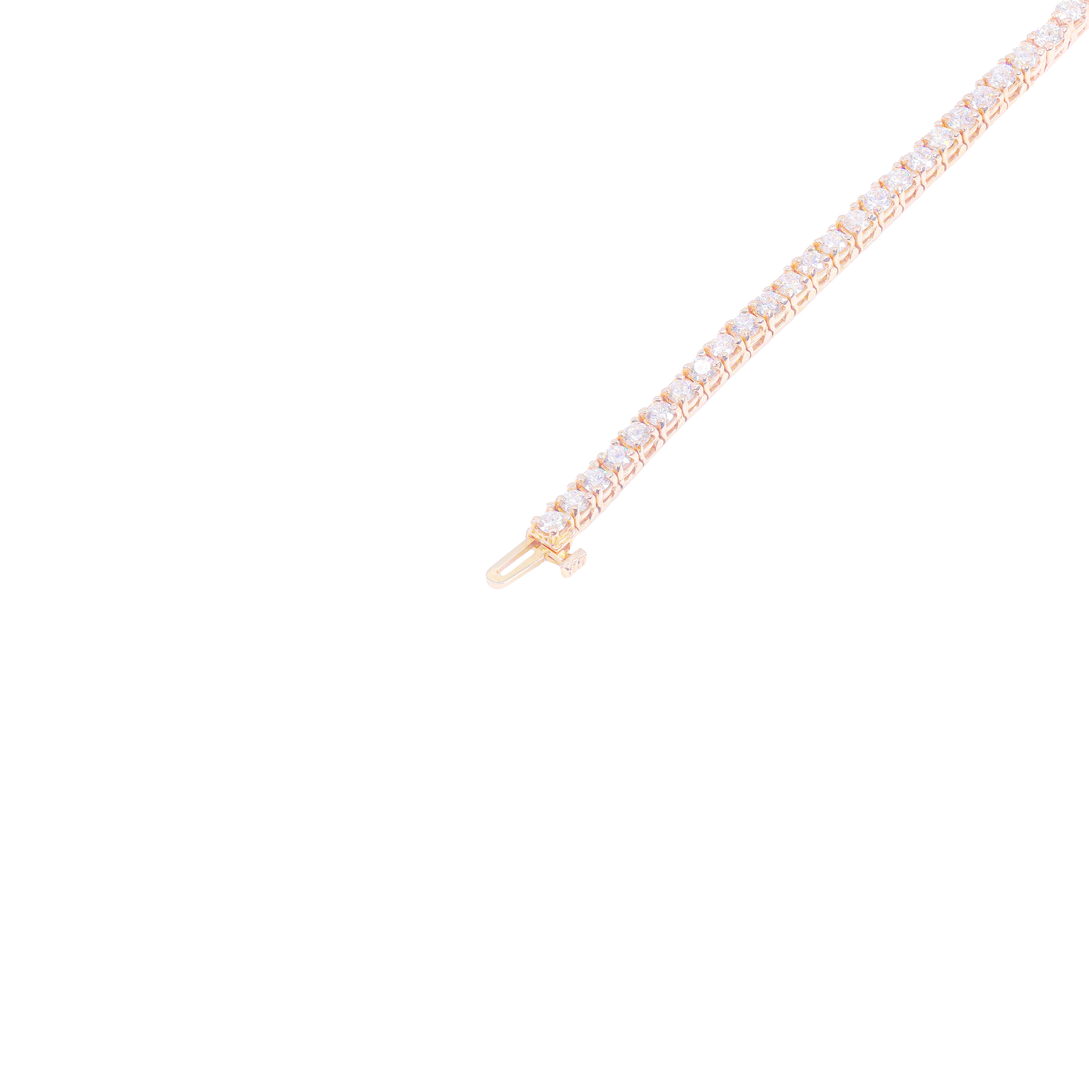 5-Pointer Rose Gold Diamond Tennis Bracelet