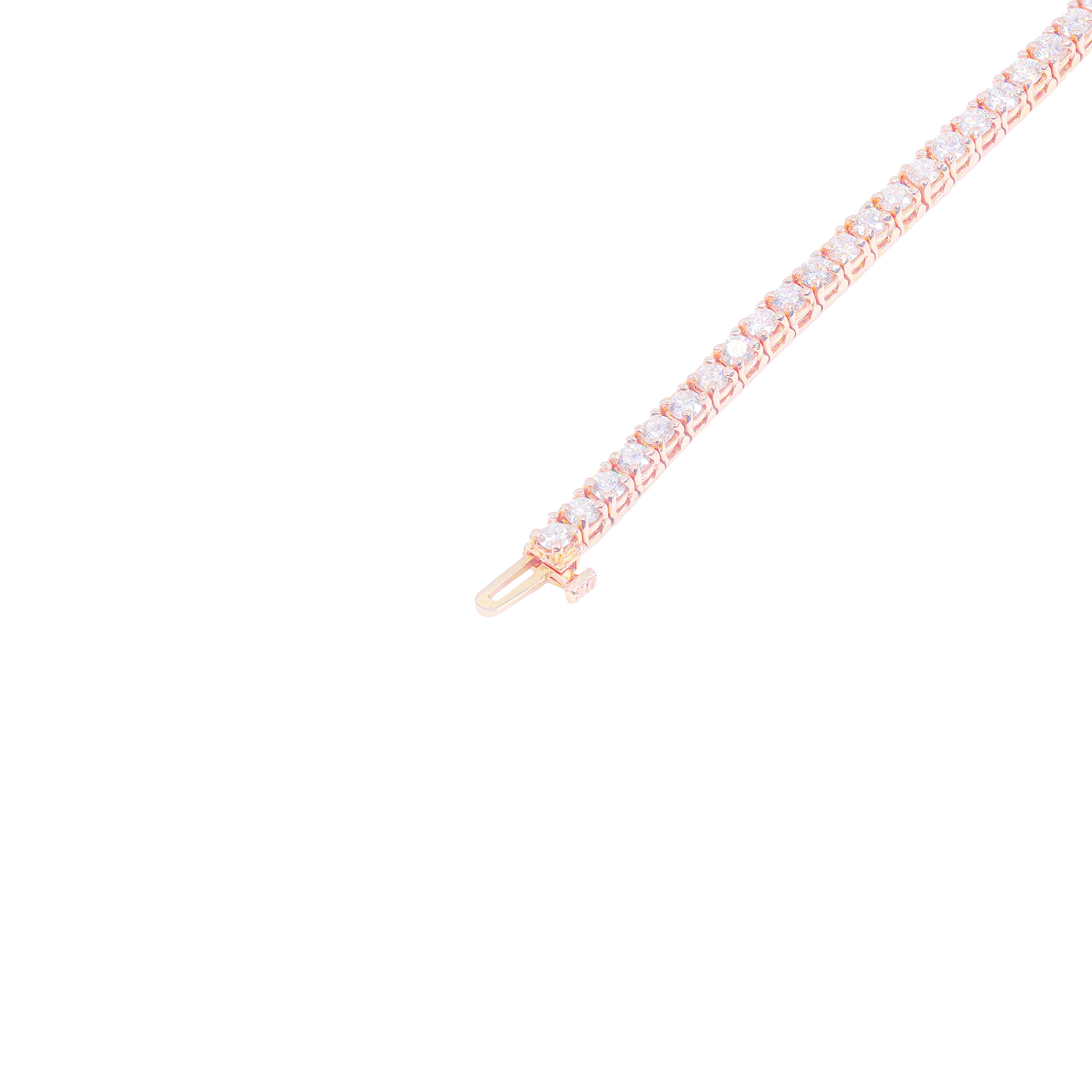 10-Pointer Rose Gold Diamond Tennis Bracelet