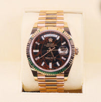 Rolex 228235 Day-Date 40mm Everose Gold Eisenkiesel Meteorite Baguette Diamond Dial