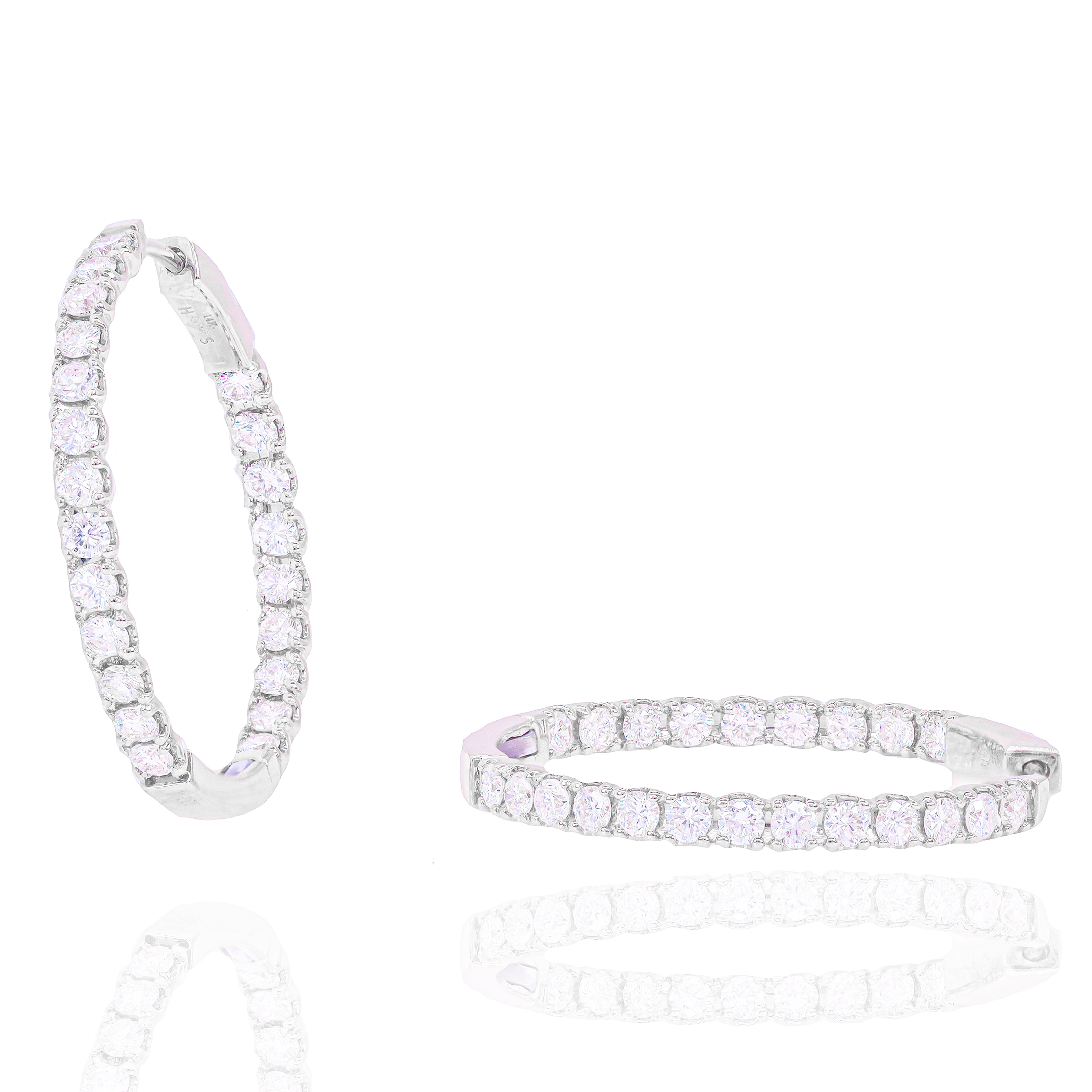 Hoop Diamond Earrings (Inner and Outer Diamond)