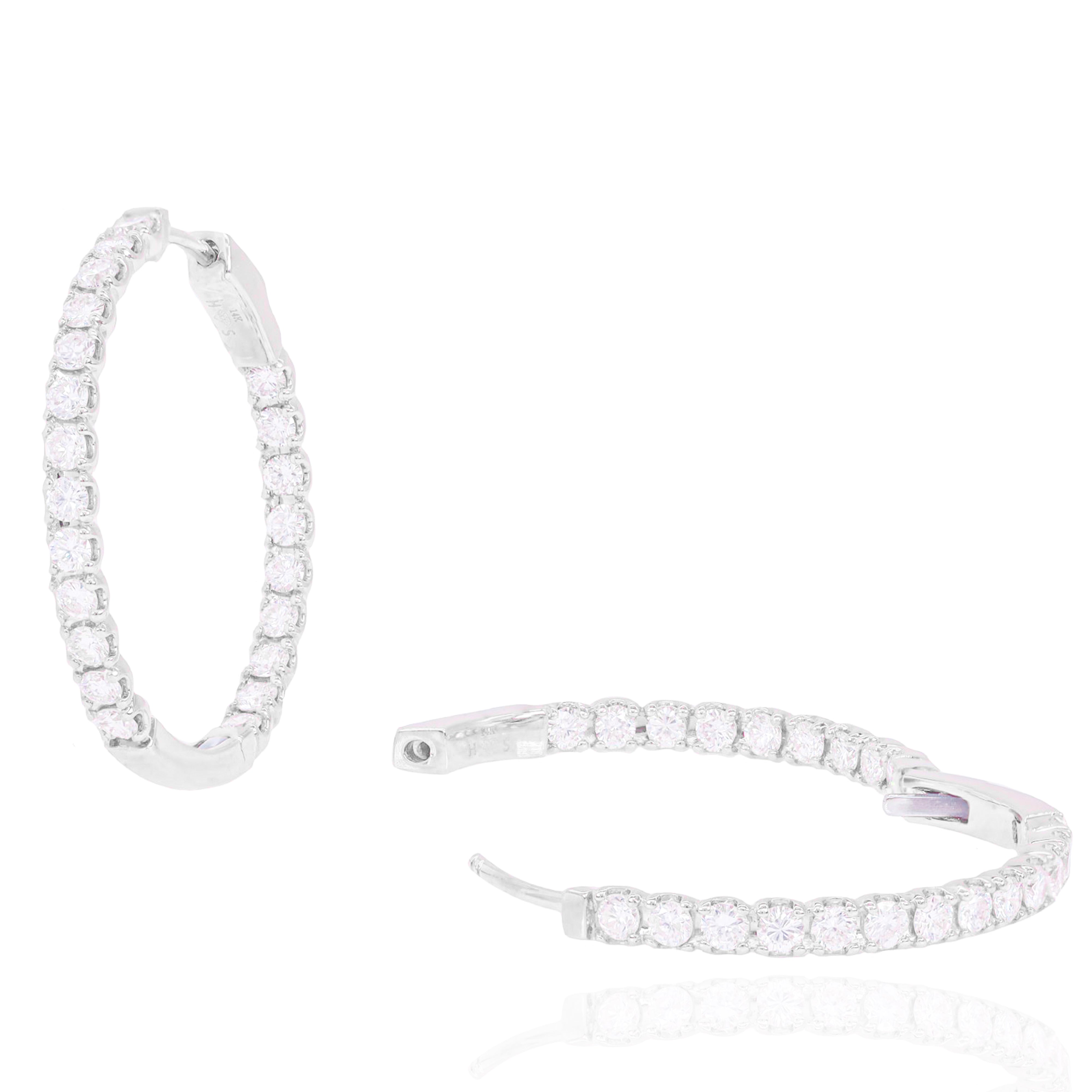 Hoop Diamond Earrings (Inner and Outer Diamond)