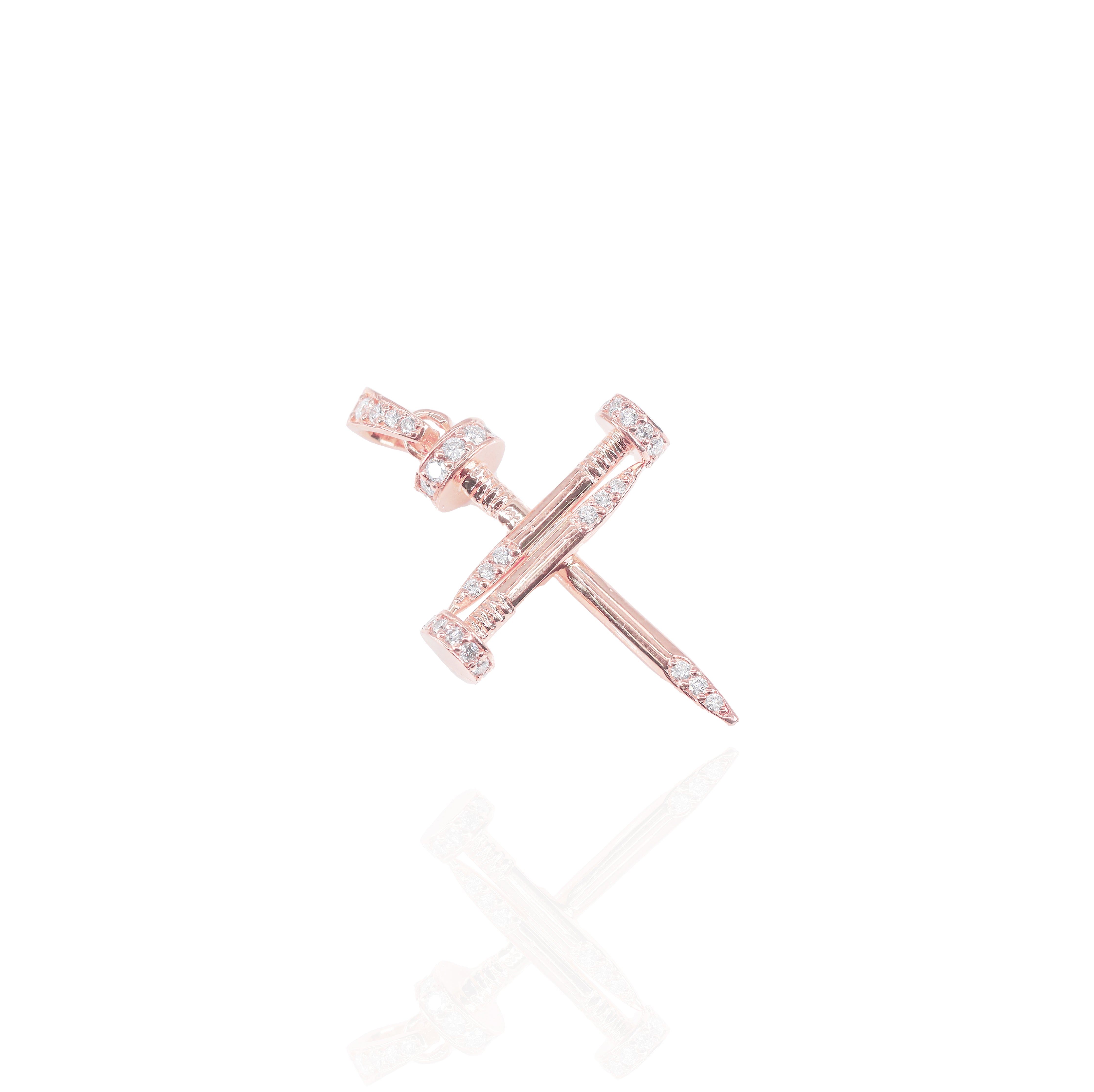 Diamond Nail Cross Pendant