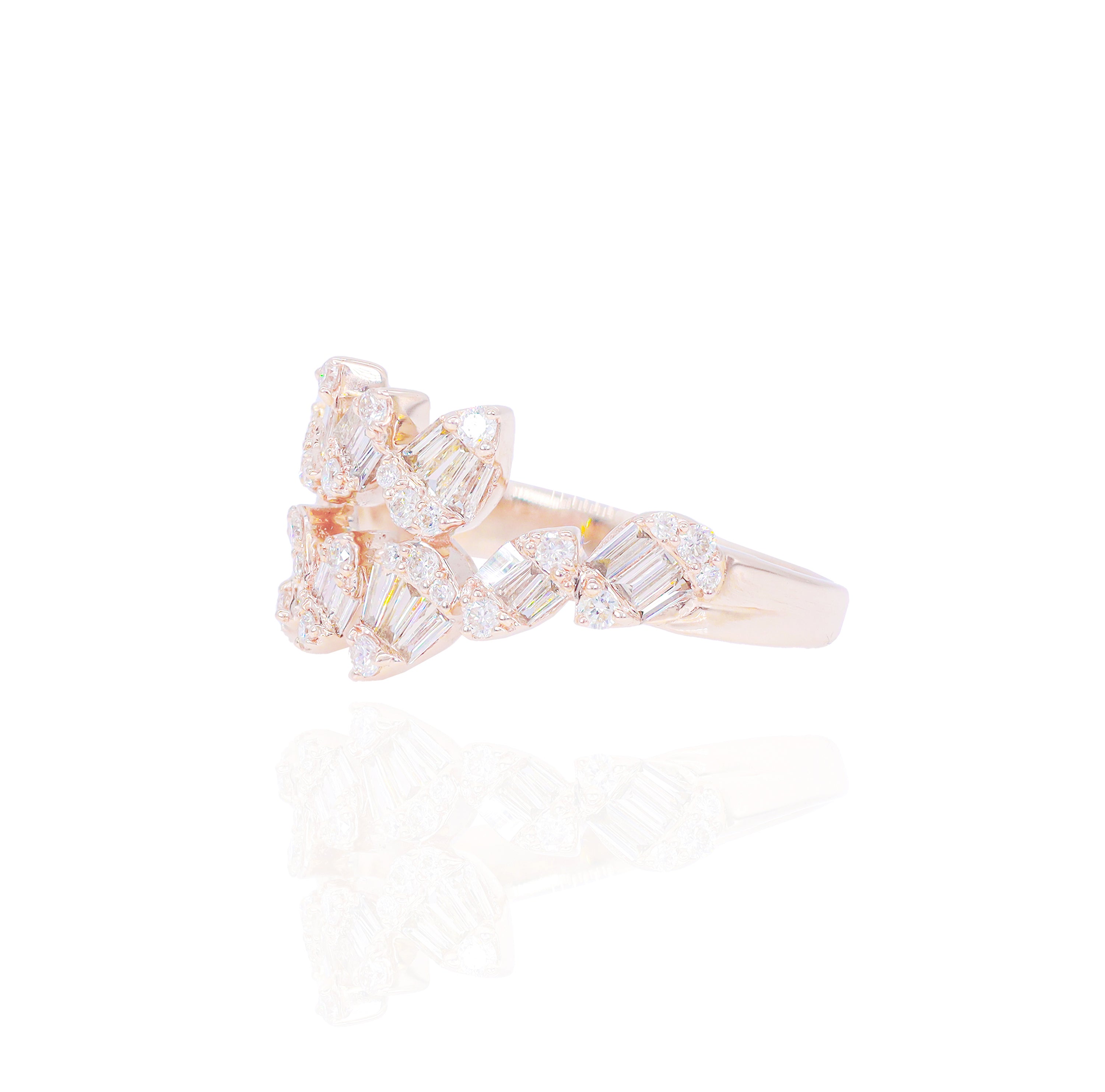 Pear Shape Diamond Cluster Ring Band