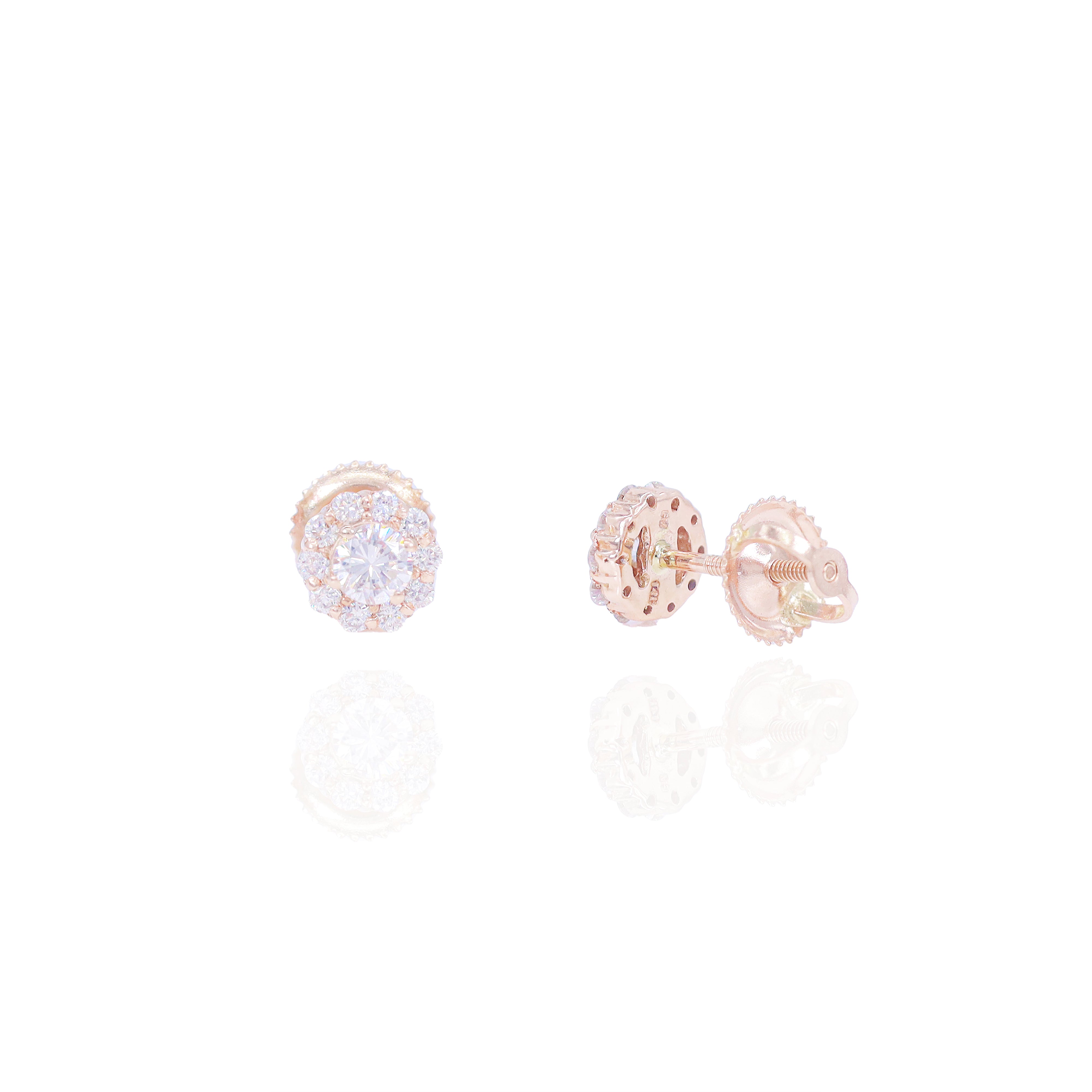 Half Carat Diamond Rose Gold Earrings