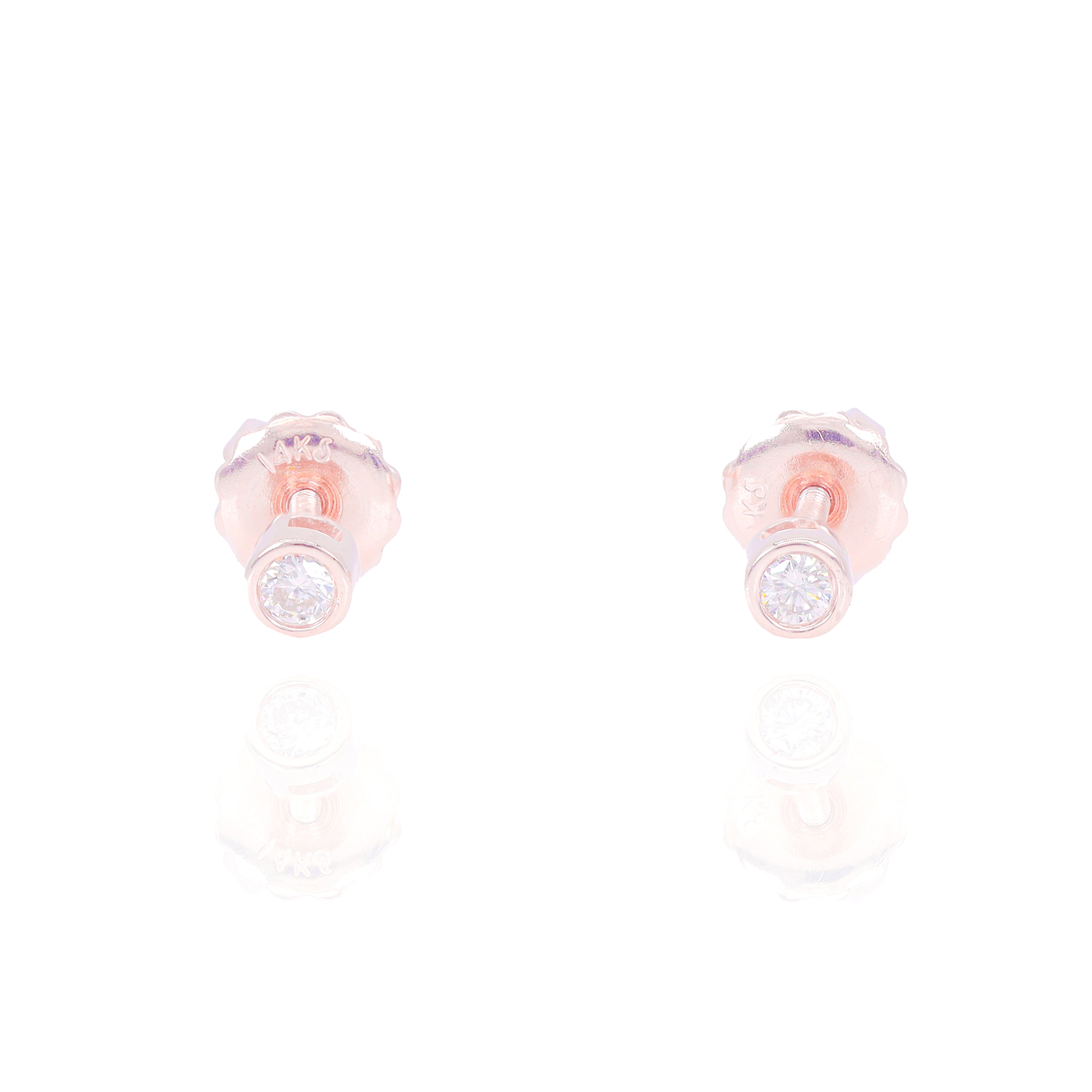 6-Pointer Solitaire Round Diamond Stud Earrings