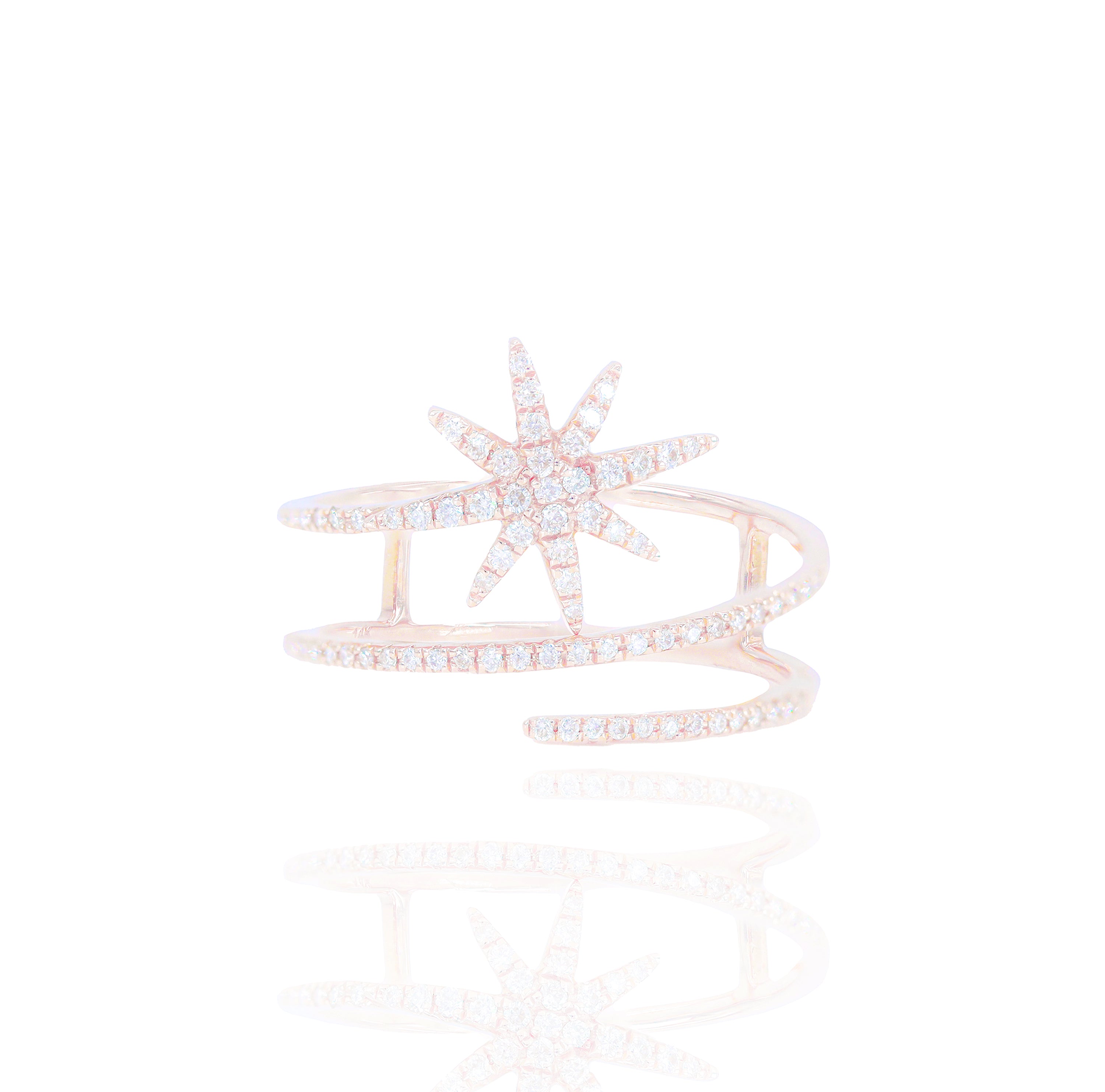 Spiral Star Diamond Ring