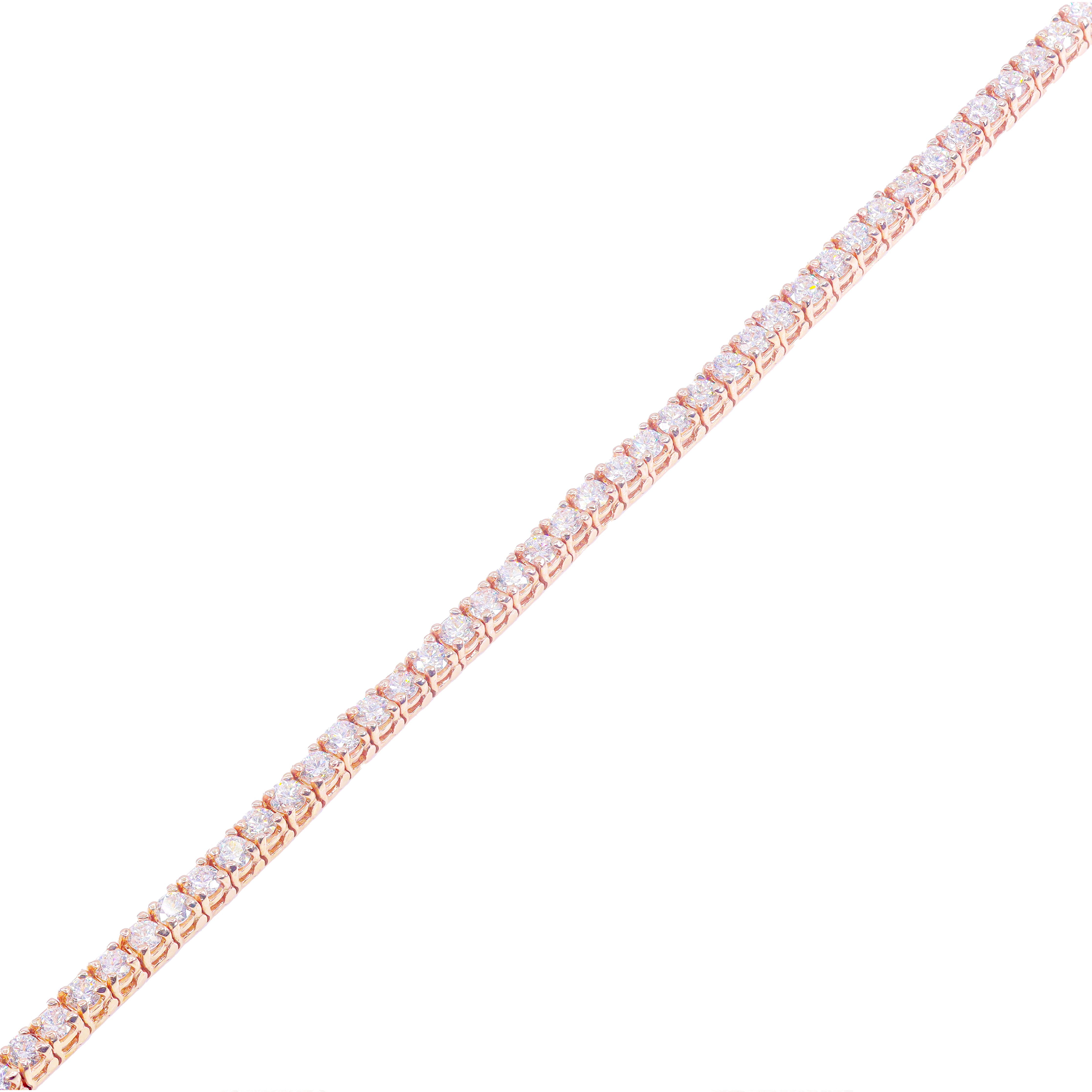 10-Pointer Rose Gold Diamond Tennis Bracelet