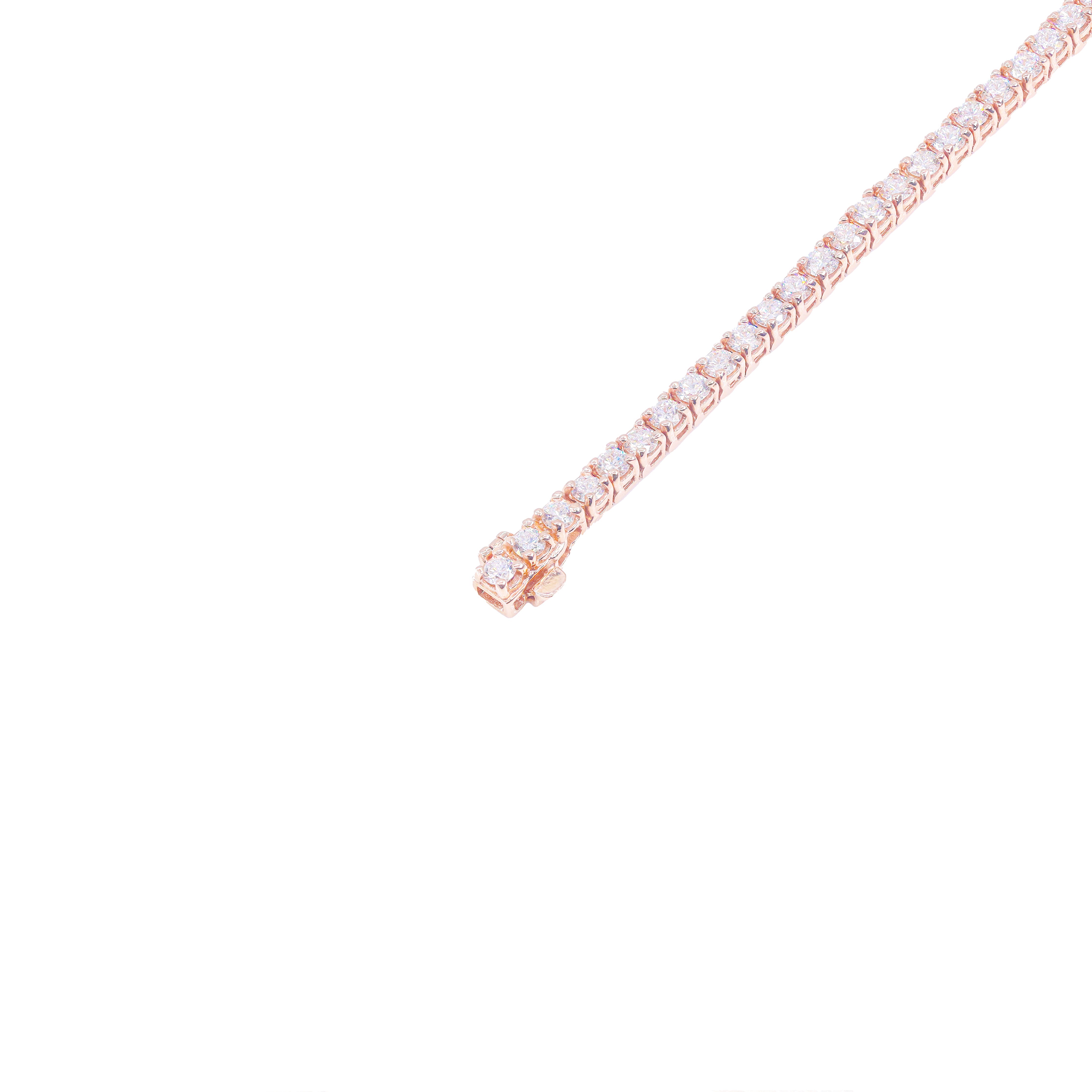 10-Pointer Rose Gold Diamond Tennis Bracelet