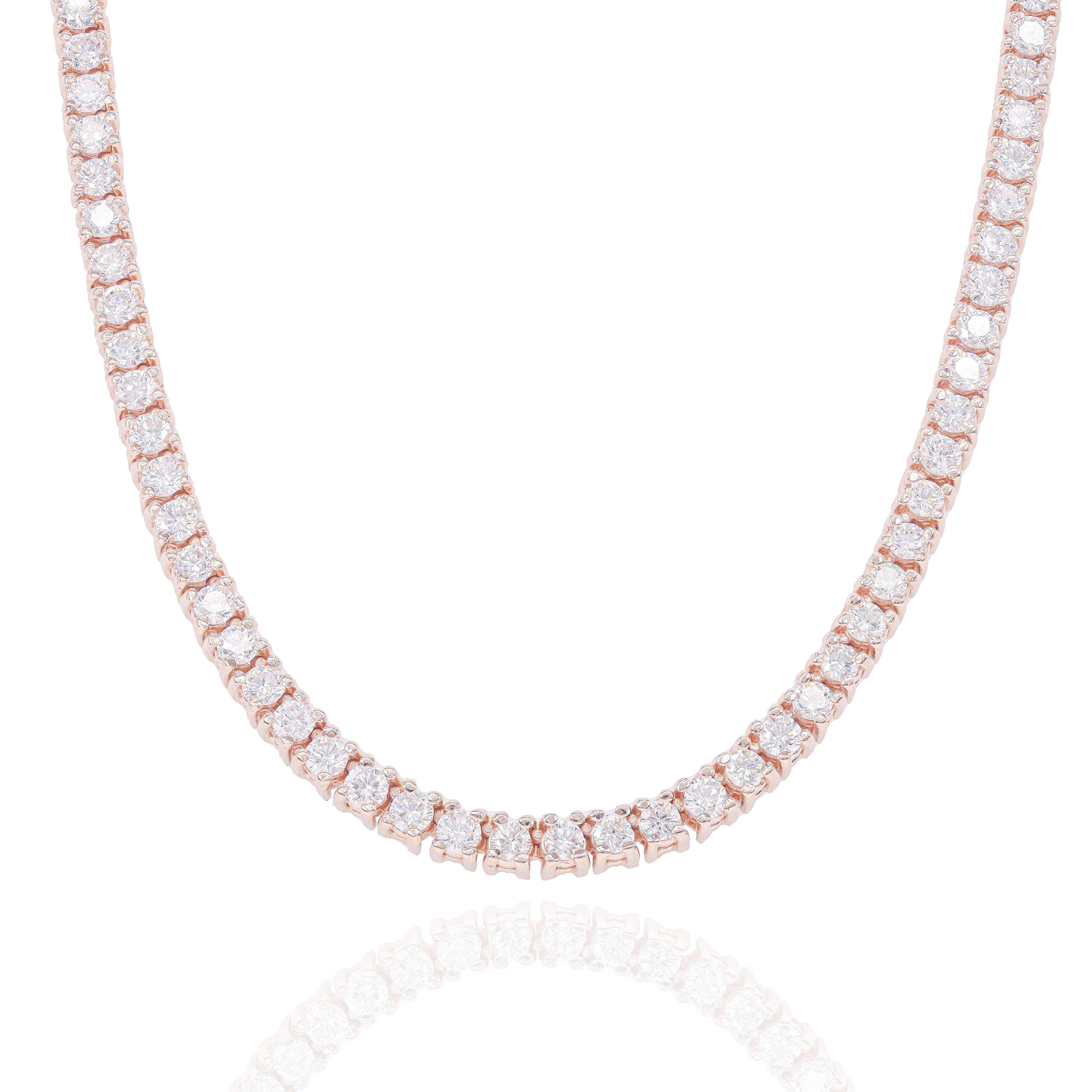 10-Pointer Rose Gold Diamond Tennis Chain