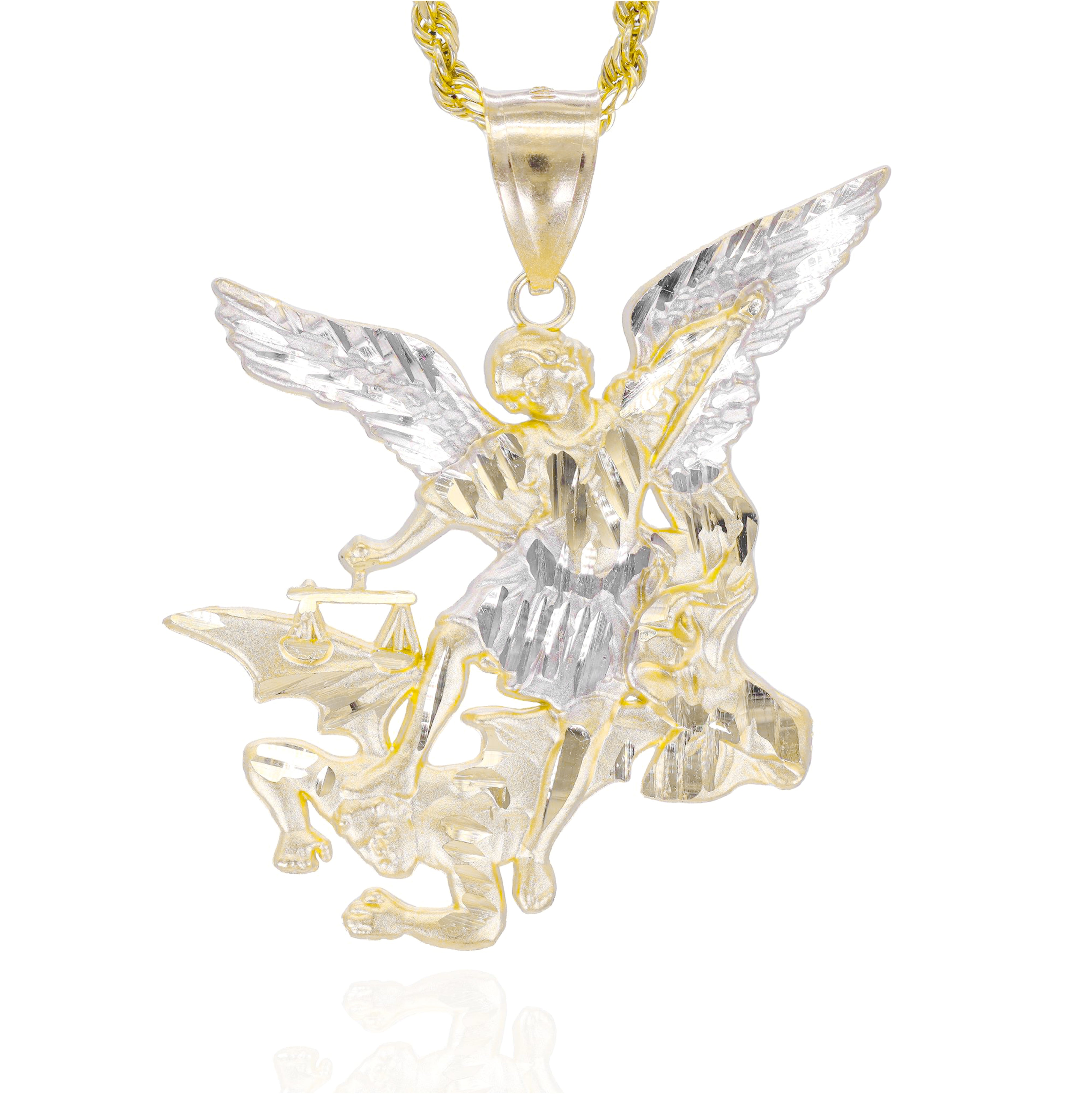 14KT Gold St. Michael Archangel Pendant