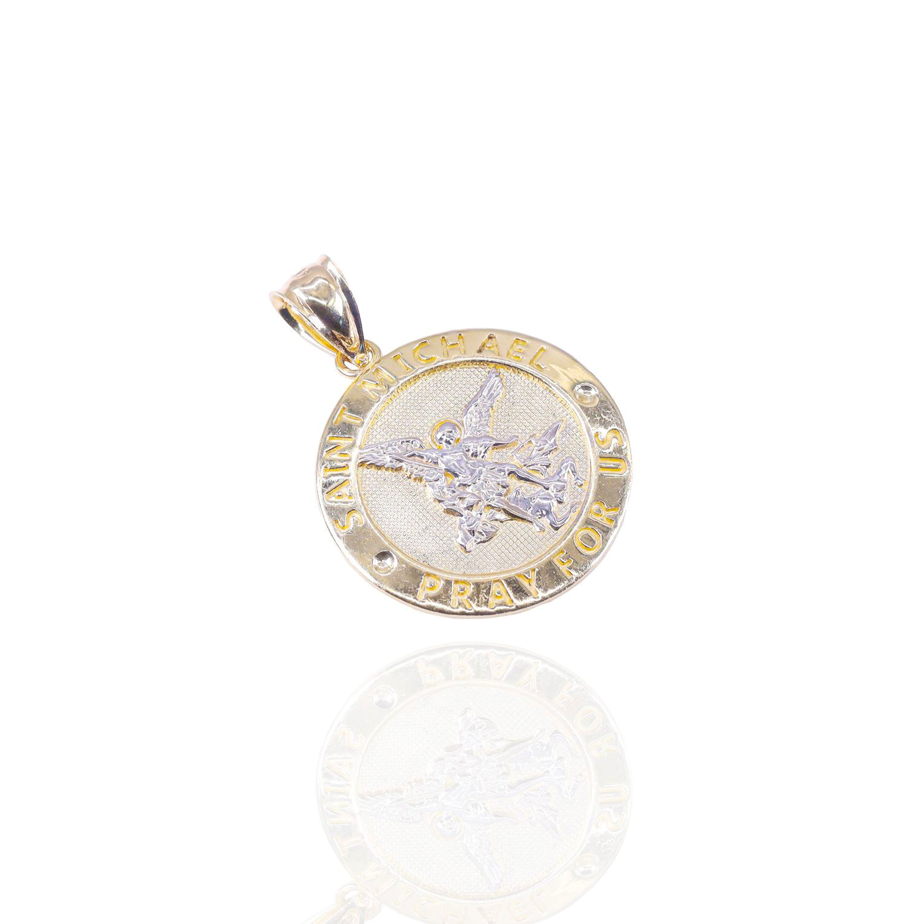 St. Michael Circle Gold Pendant