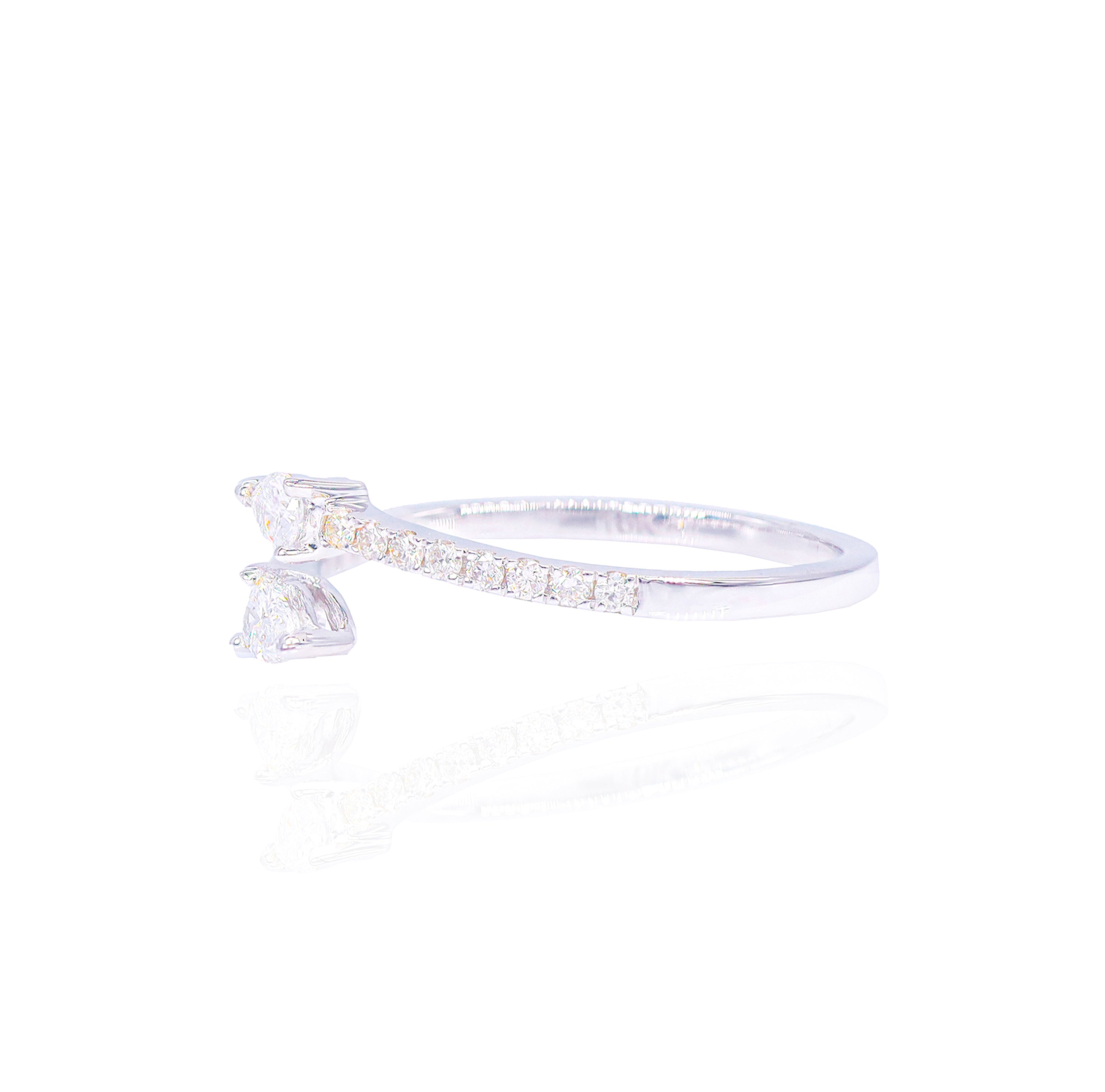 Pear Shape ByPass Diamond Ring Band