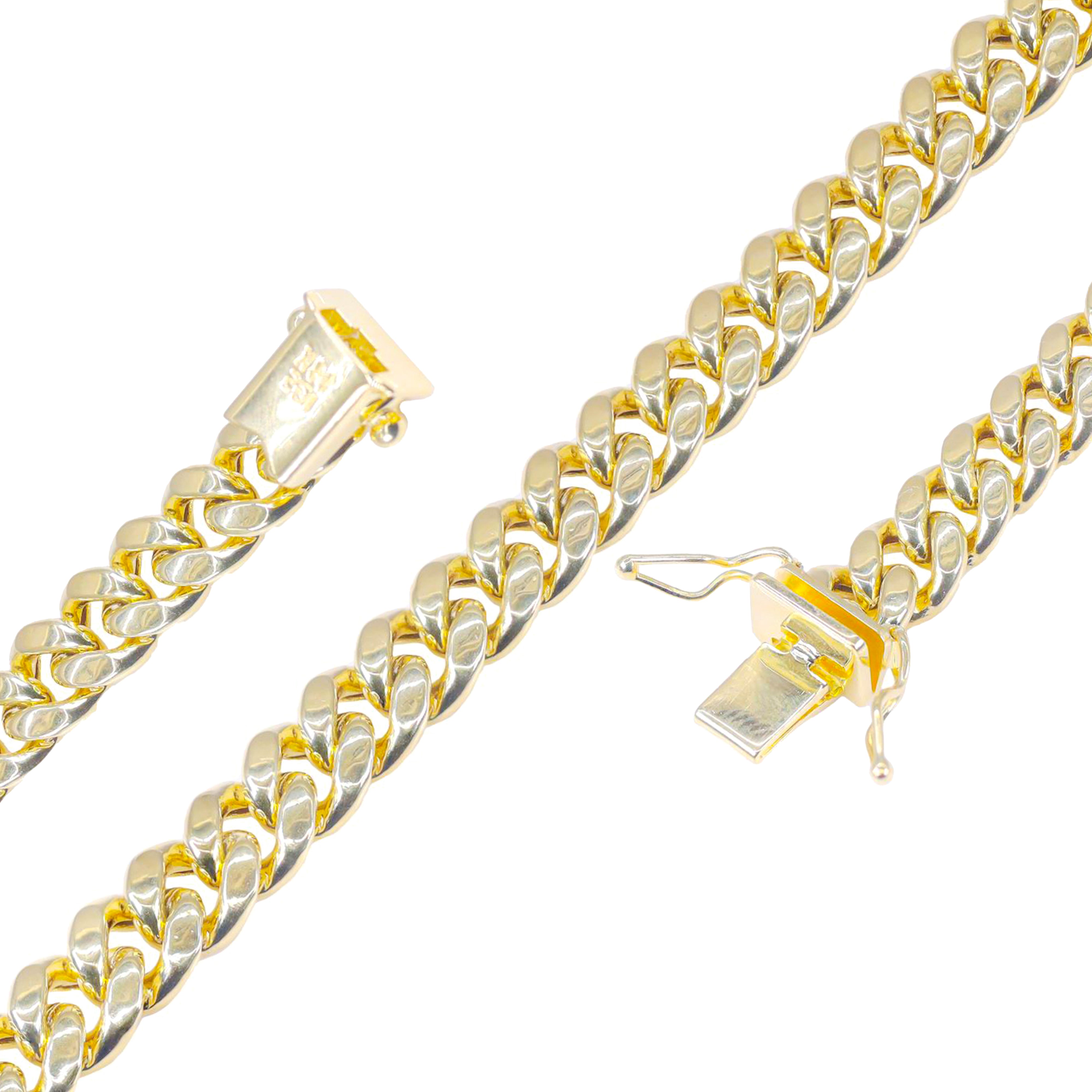 10KT Semi-Solid Miami Cuban Yellow Gold Chain