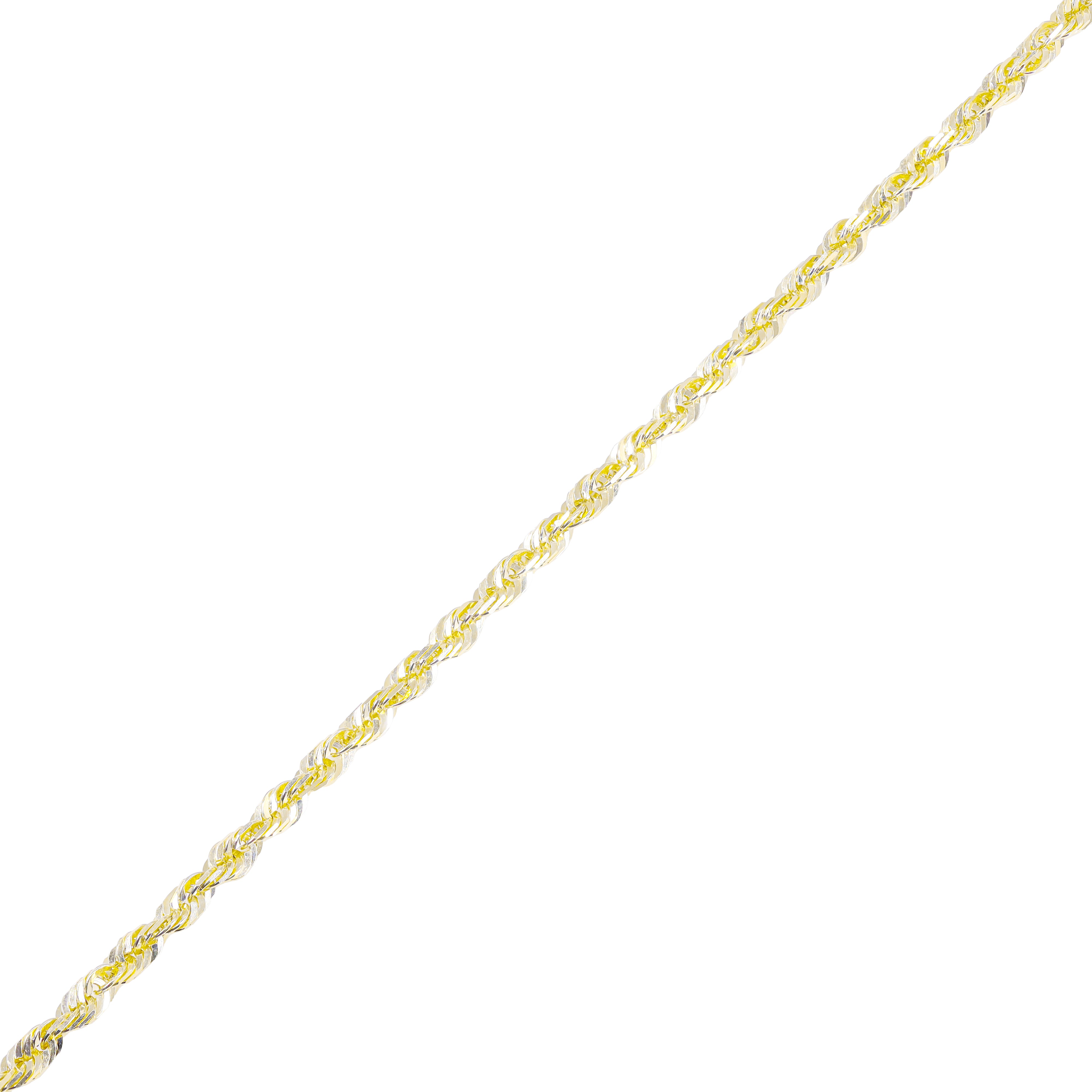 10KT Shiny Solid Rope Yellow Gold Chain