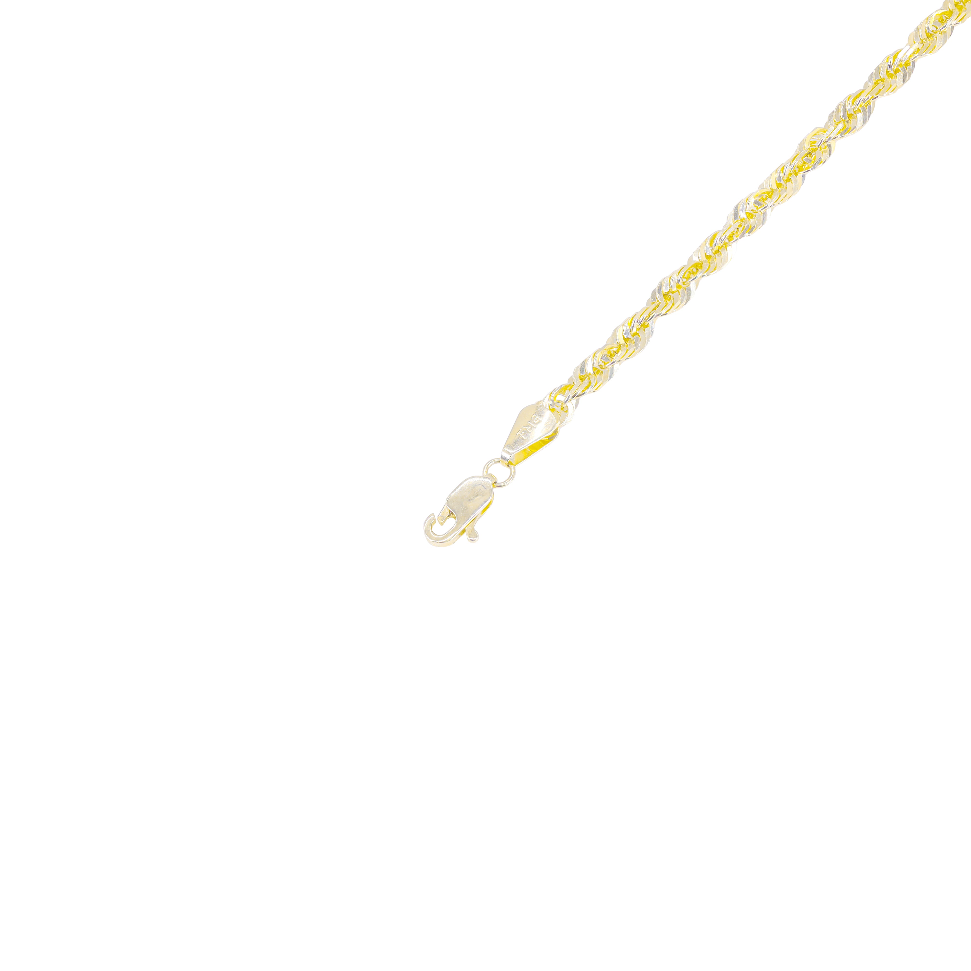 10KT Shiny Solid Rope Yellow Gold Chain