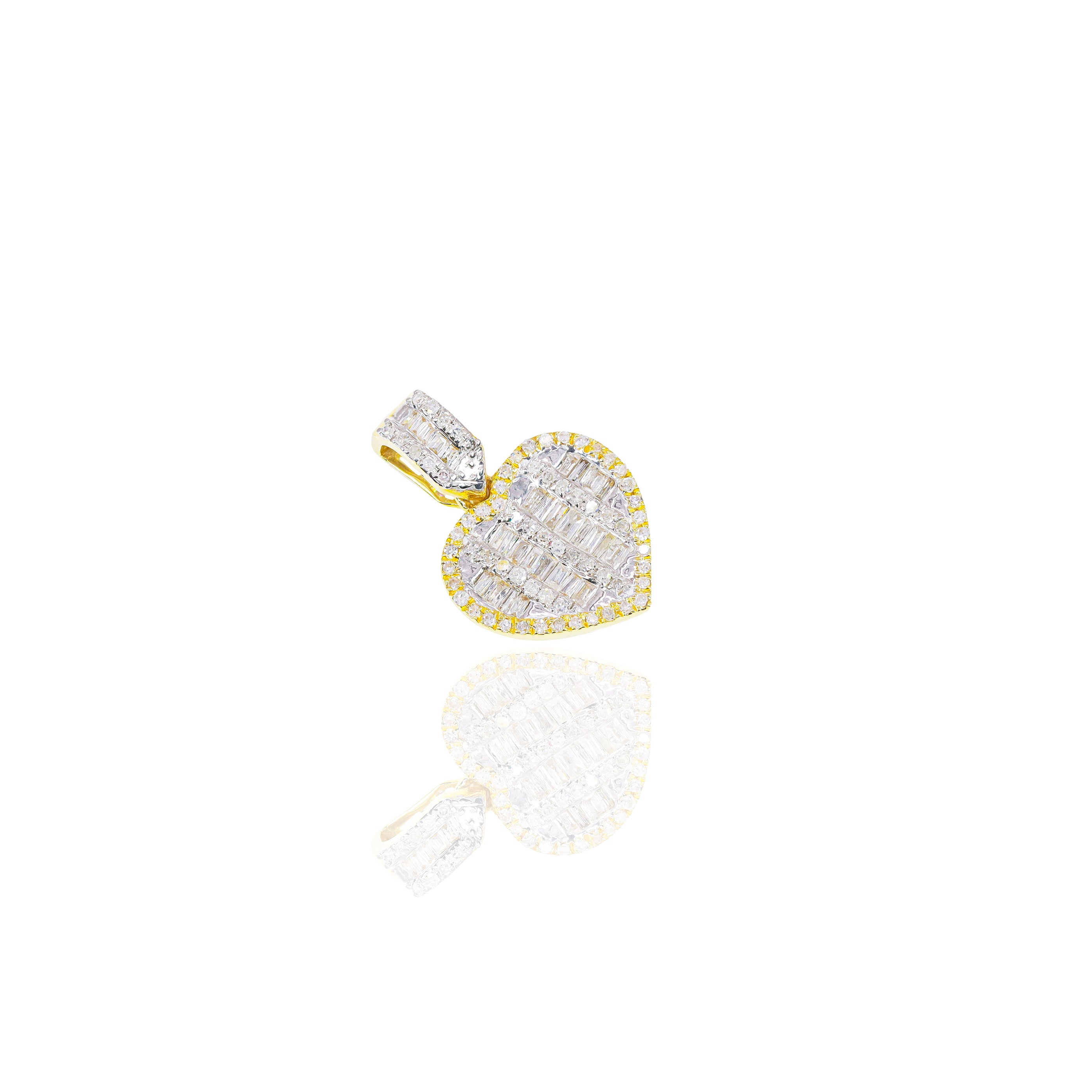 Baguette Heart Diamond Pendant (Small-Size)